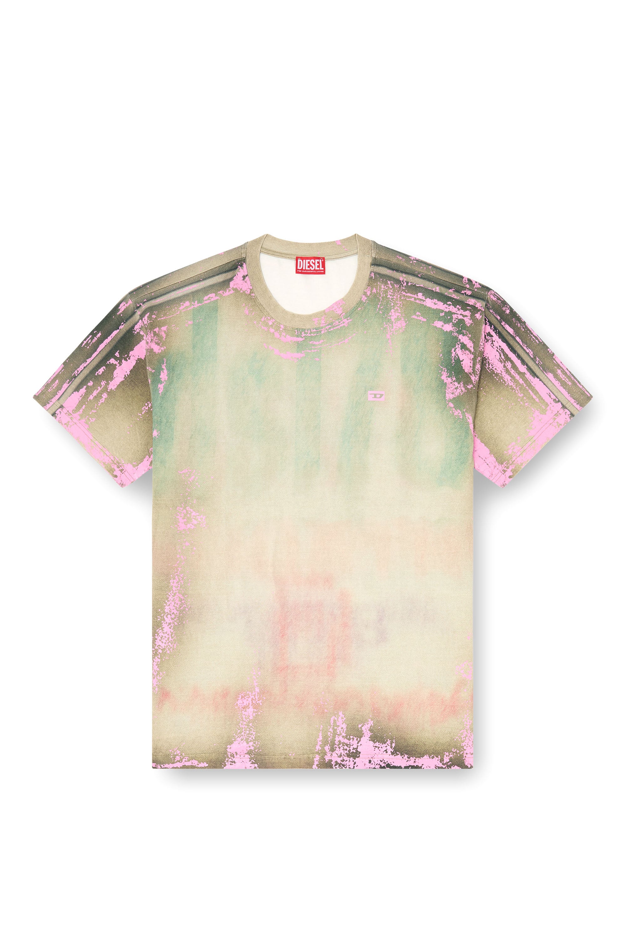 Diesel - T-FILMY-SHO, T-shirt en jersey effet cuir craquel&eacute; Homme in Polychrome - 3