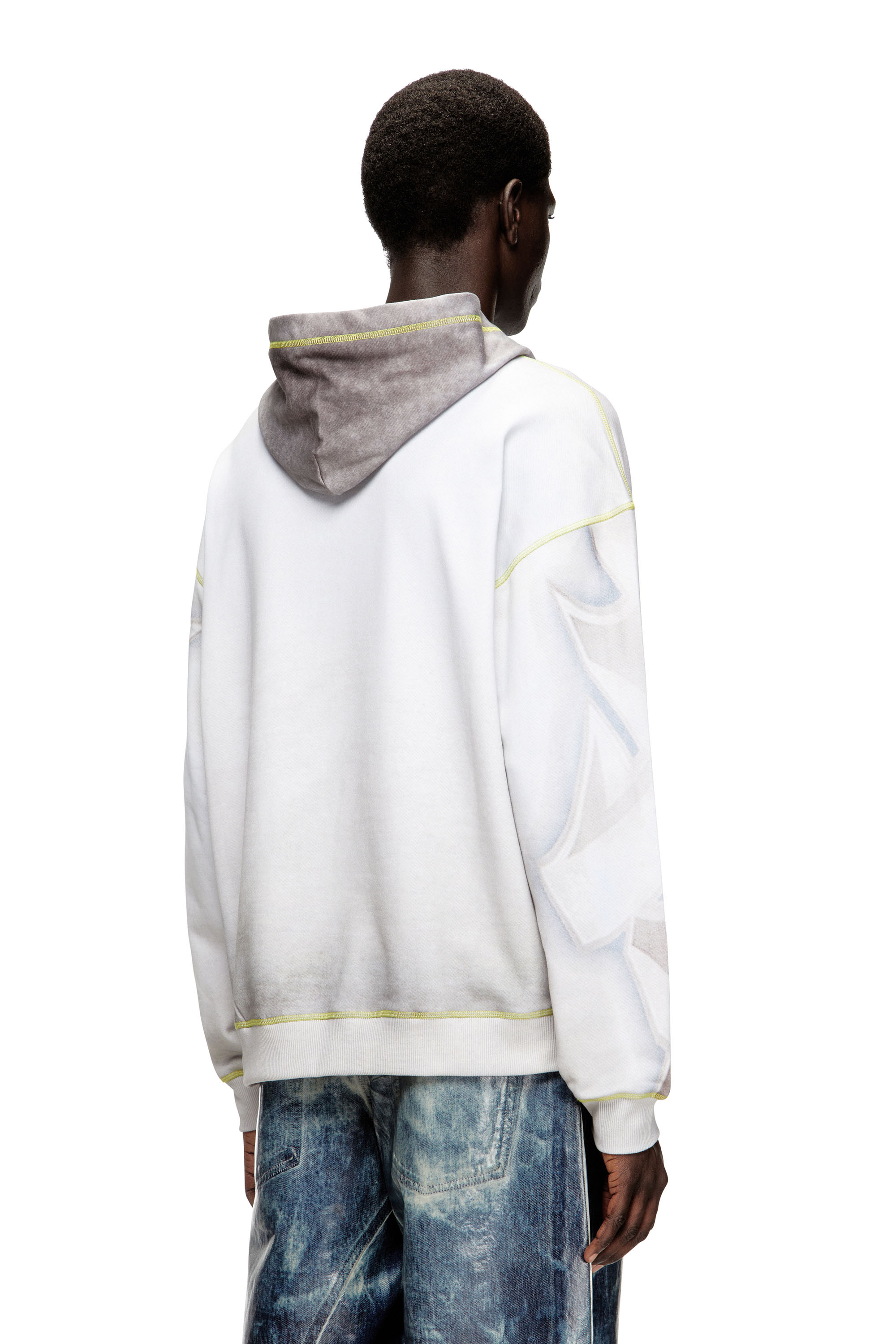 Diesel - S-BOXT-HOOD-SHOW, Herren Kapuzenpullover mit Graffiti-Print in Hellgrau - 4