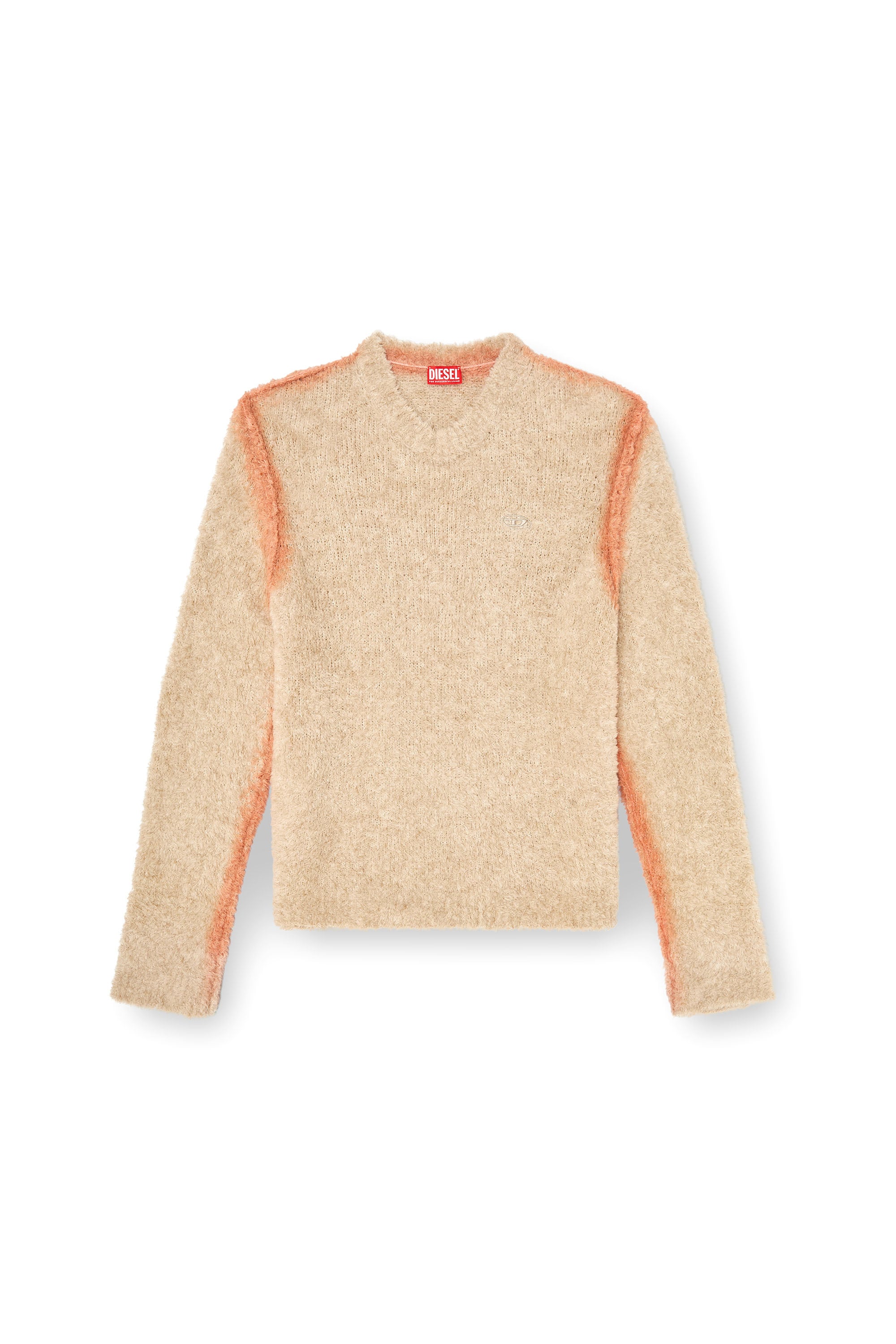 Diesel - K-RIMI, Maglione in misto alpaca con cuciture effetto spray Uomo in Marrone - 3