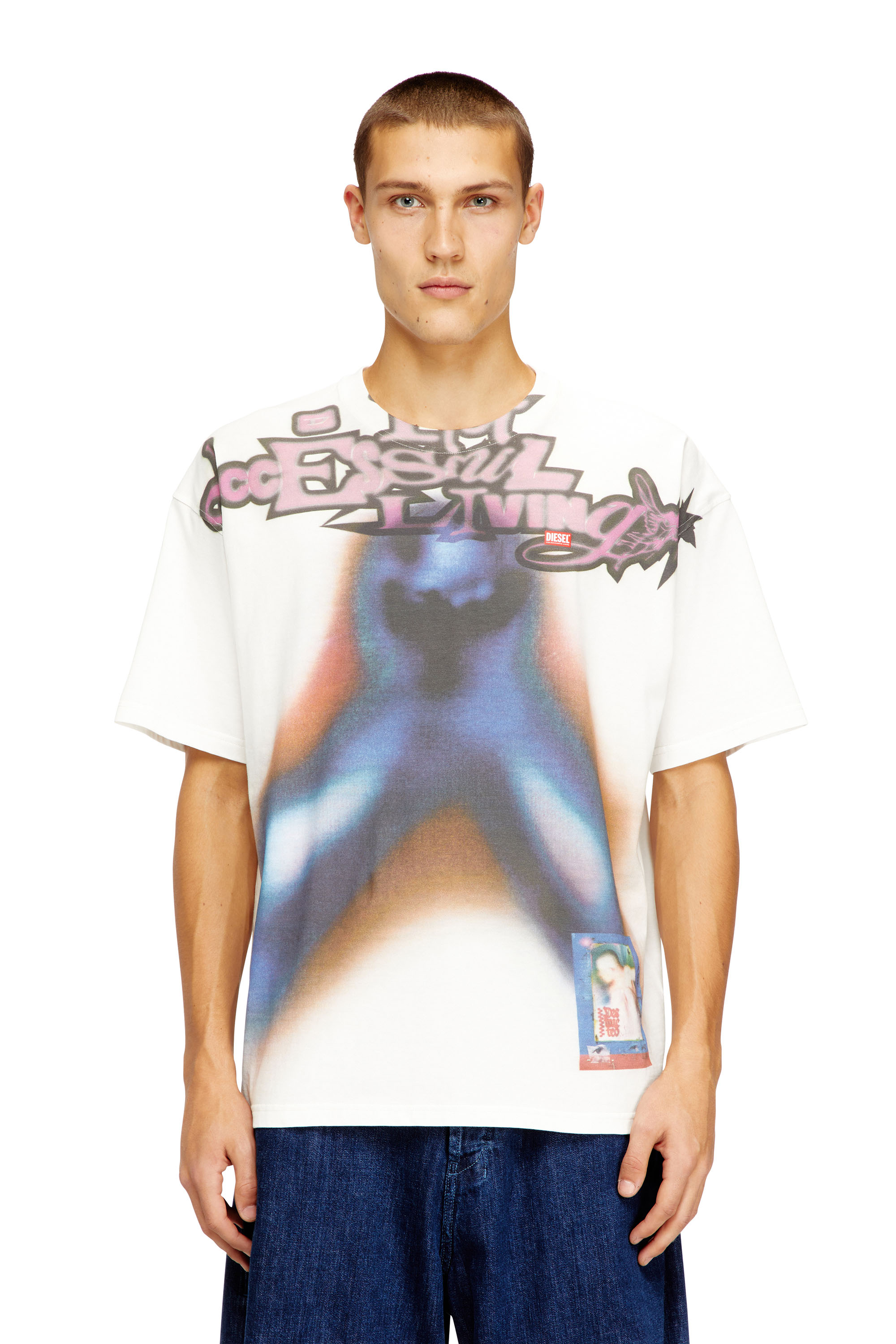 Diesel - T-BOXT-V13, T-shirt in cotone rilassato con stampa digitale Uomo in Multicolor - 1