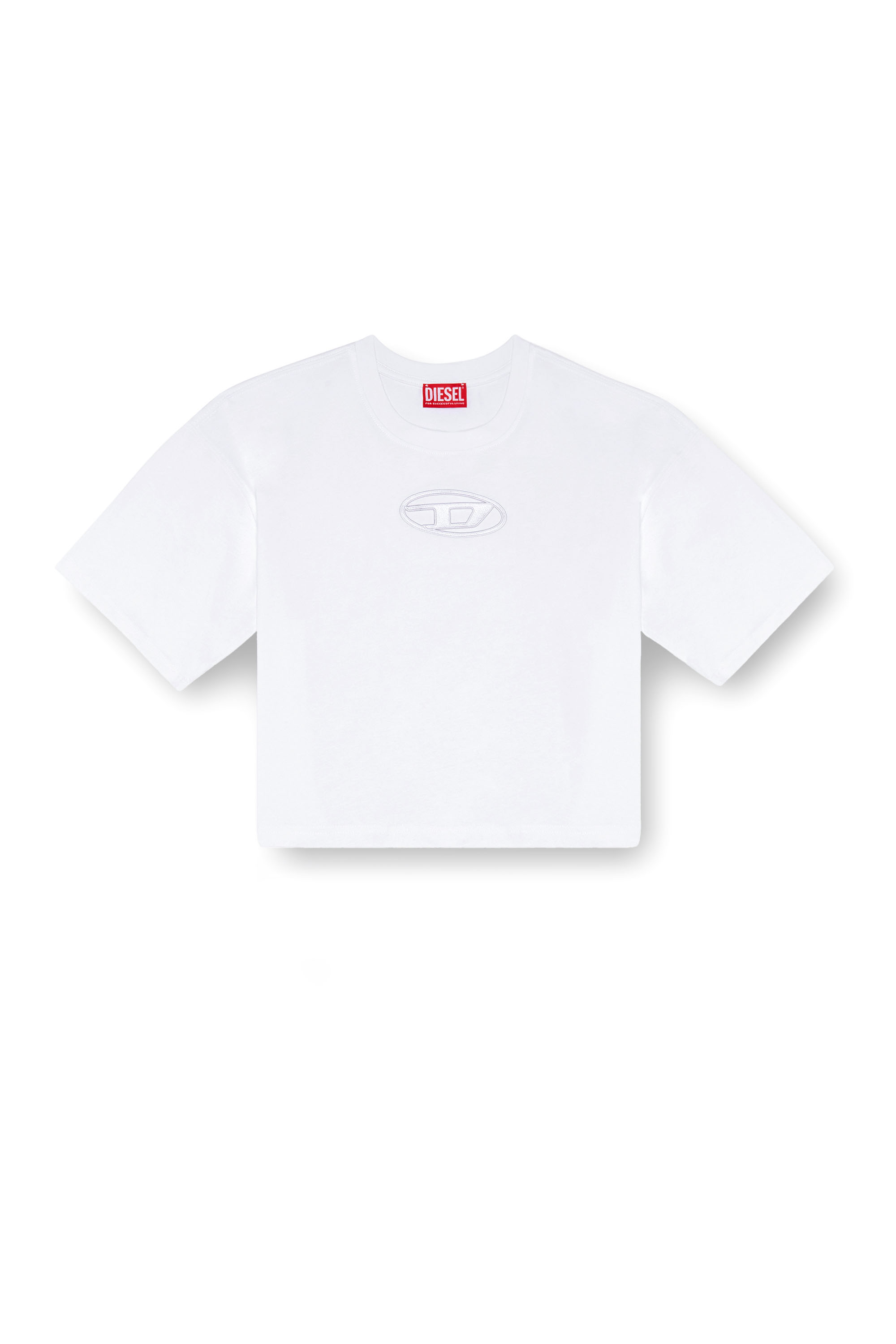 Diesel - T-ROWY-OD, Femme T-shirt boxy avec D brodé in Blanc - Image 4