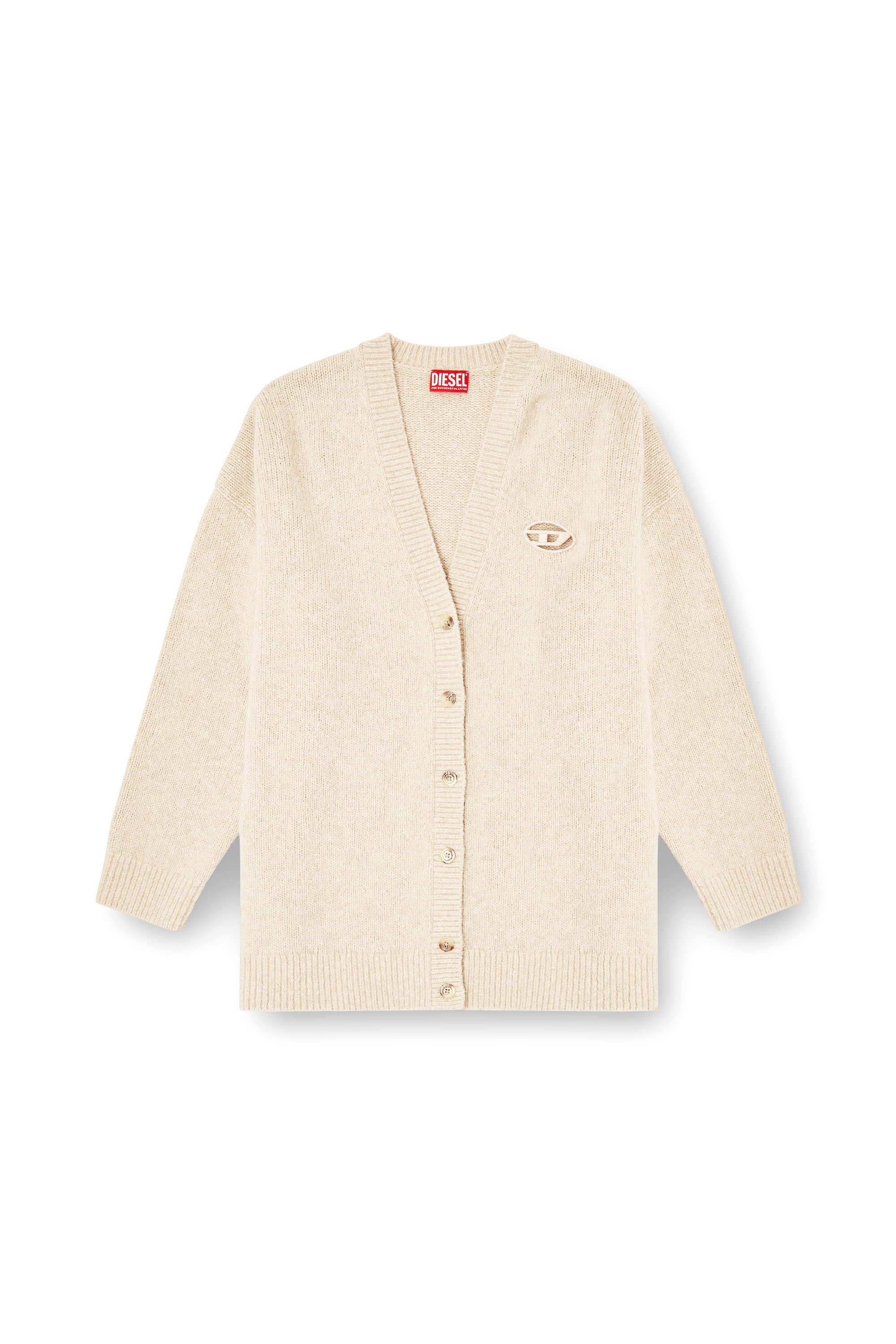 Diesel - M-AREELA, Cardigan in wool and alpaca blend Donna in Beige - 3