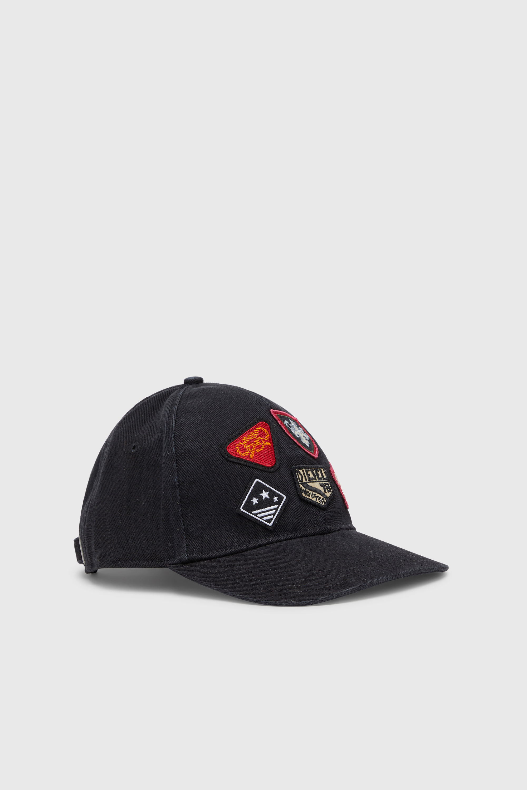 Diesel - C-SCUD, Cappellino da baseball con patch ricamati Uomo in Nero - 1