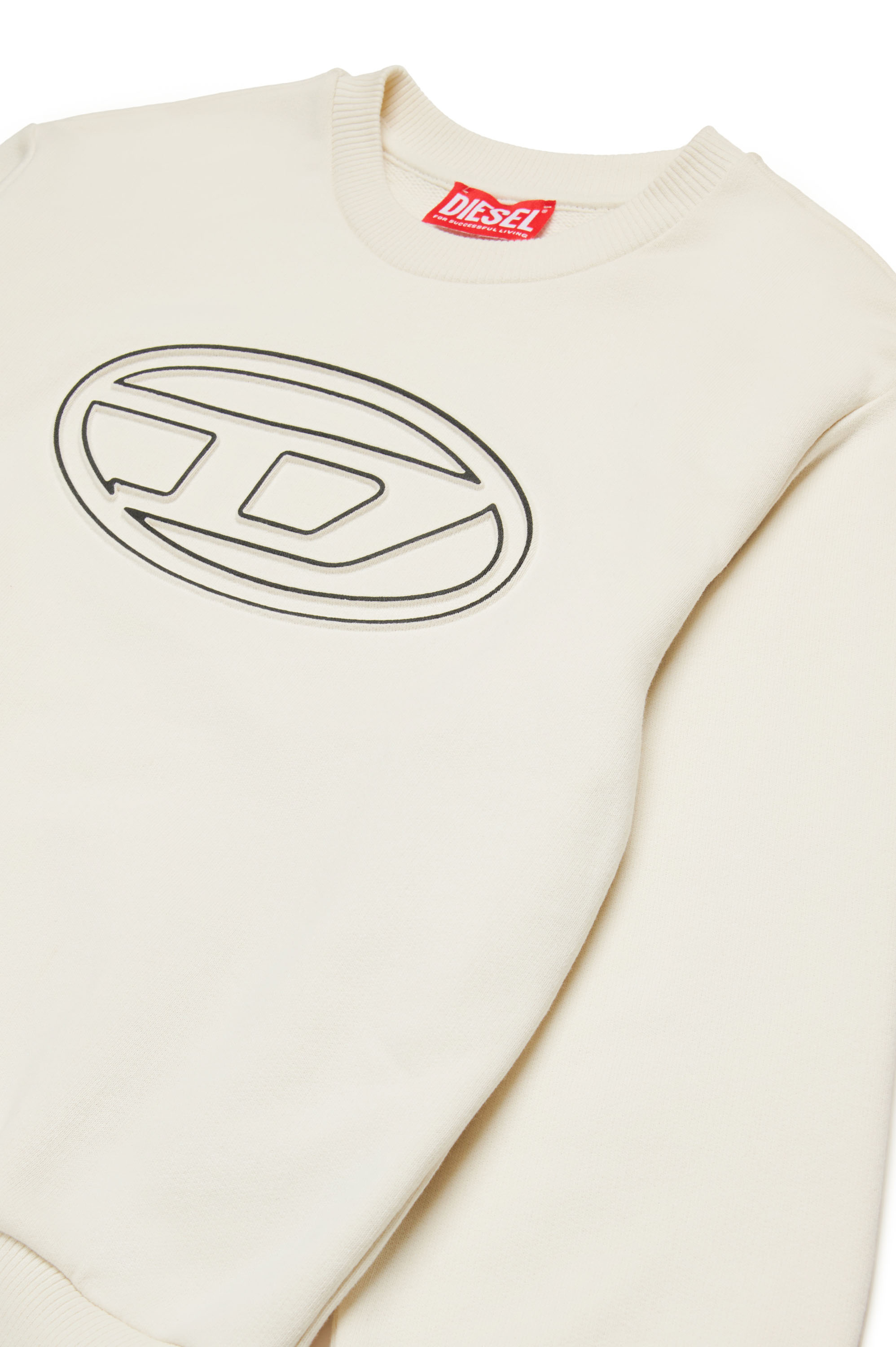 Diesel - SMARTBIGOVAL OVER, Man Sweatshirt with embossed Oval D logo in White - Image 3
