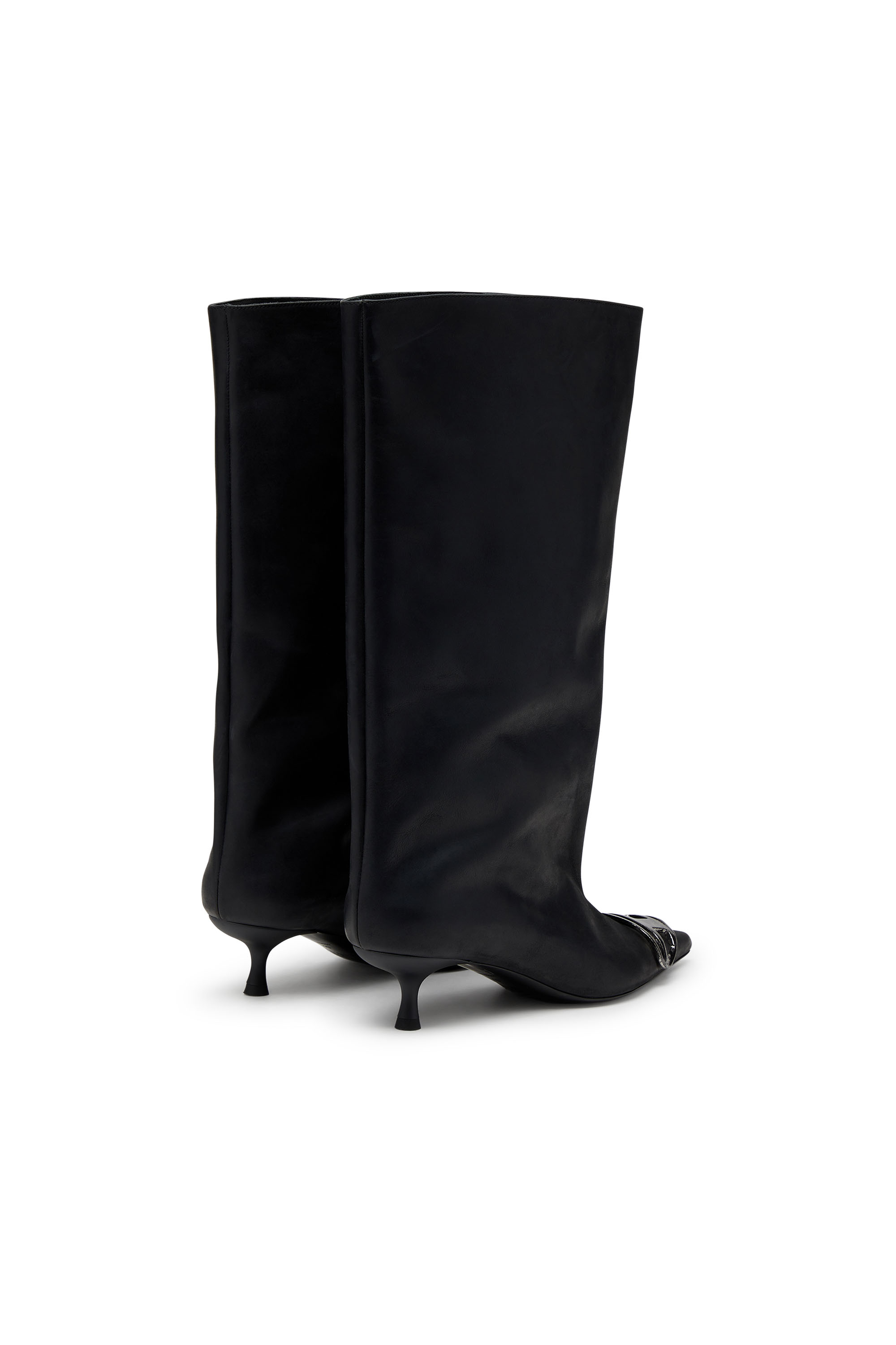 Diesel - D-VENUS 40 KB TUBE, Damen Kniehohe Stiefel aus Fettleder in Schwarz - 3
