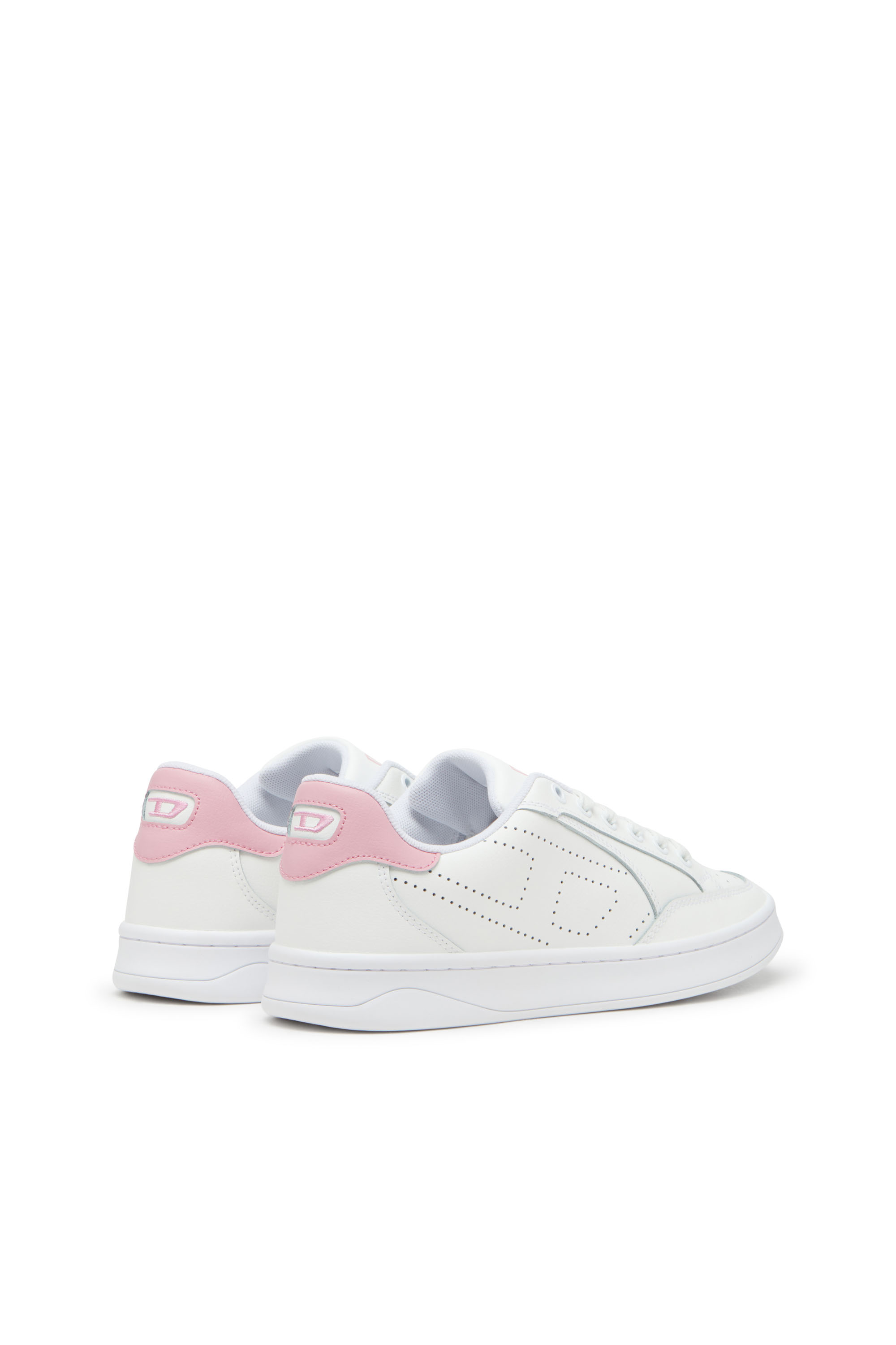 Diesel - S-DAKOTA LOW W, Damen S-Dakota-Sneakers aus Leder mit perforiertem Logo in Weiss/Rosa - 3