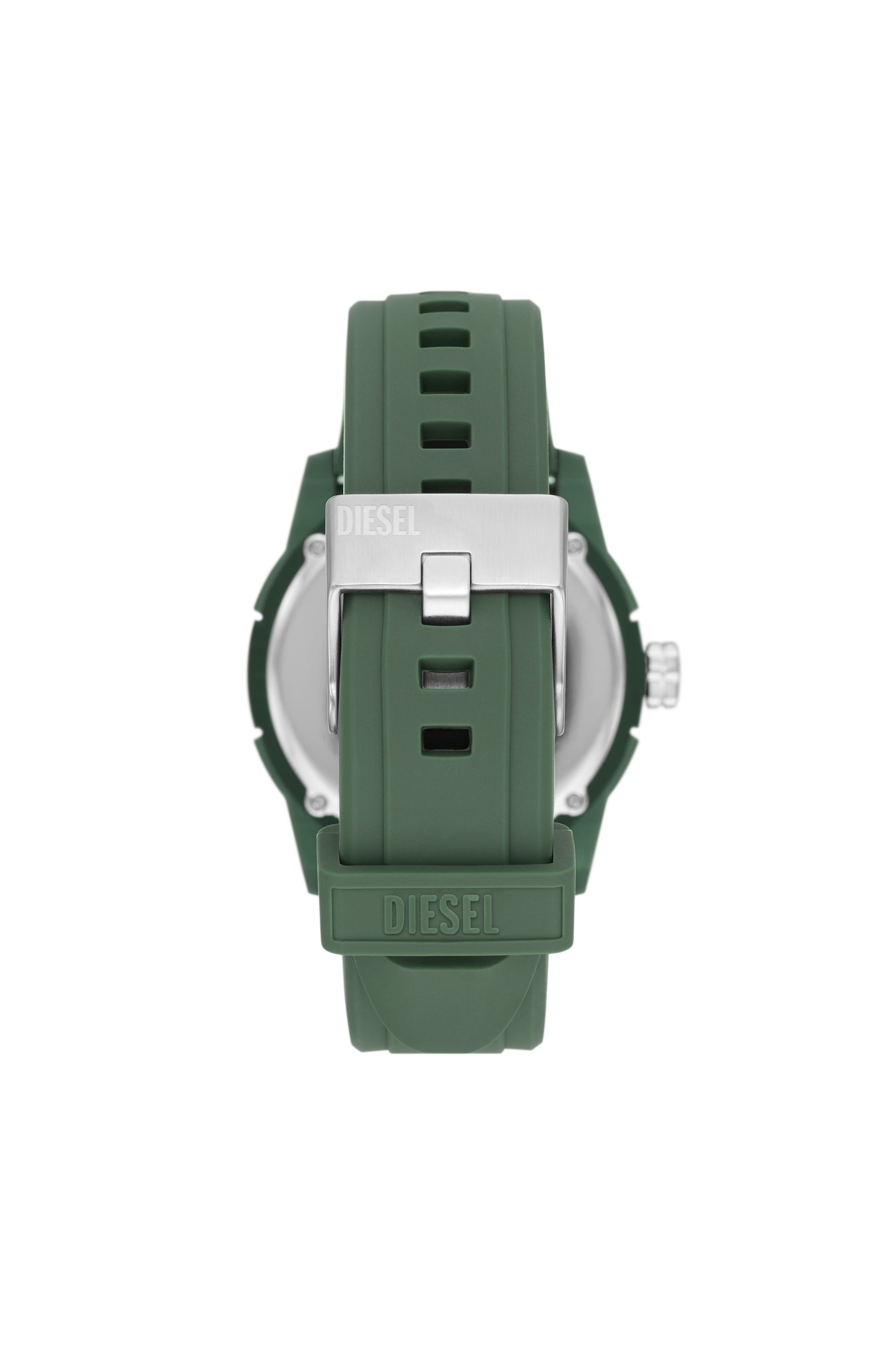 Diesel - DZ1983, Unisex's Double up three-hand green silicone watch in Green - 2