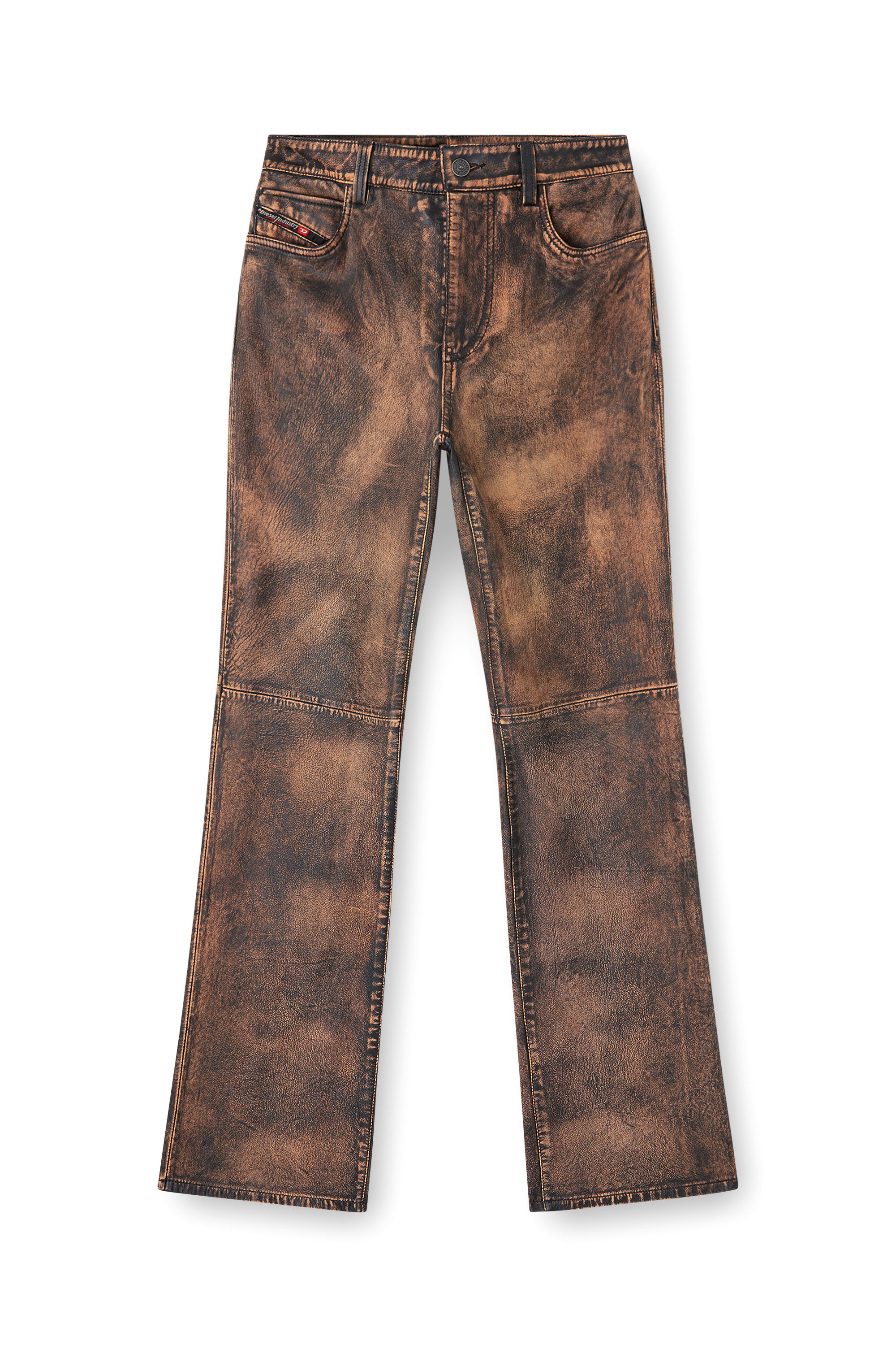 Diesel - L-YSA, Pantaloni in pelle effetto jeans distressed Donna in ToBeDefined - 3