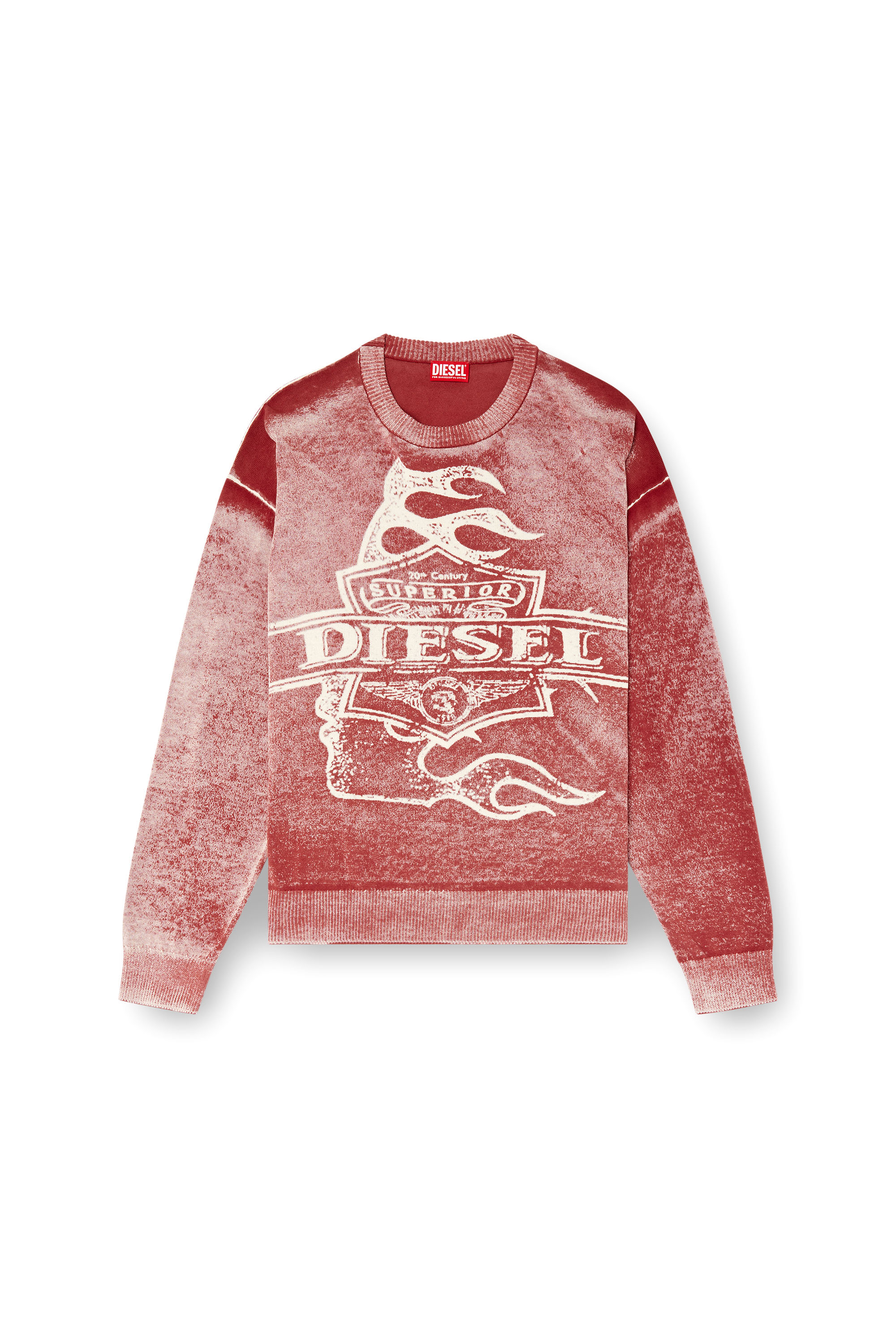 Diesel - K-BELEZ, Maglia con logo stampato al contrario Uomo in Rosso - 3