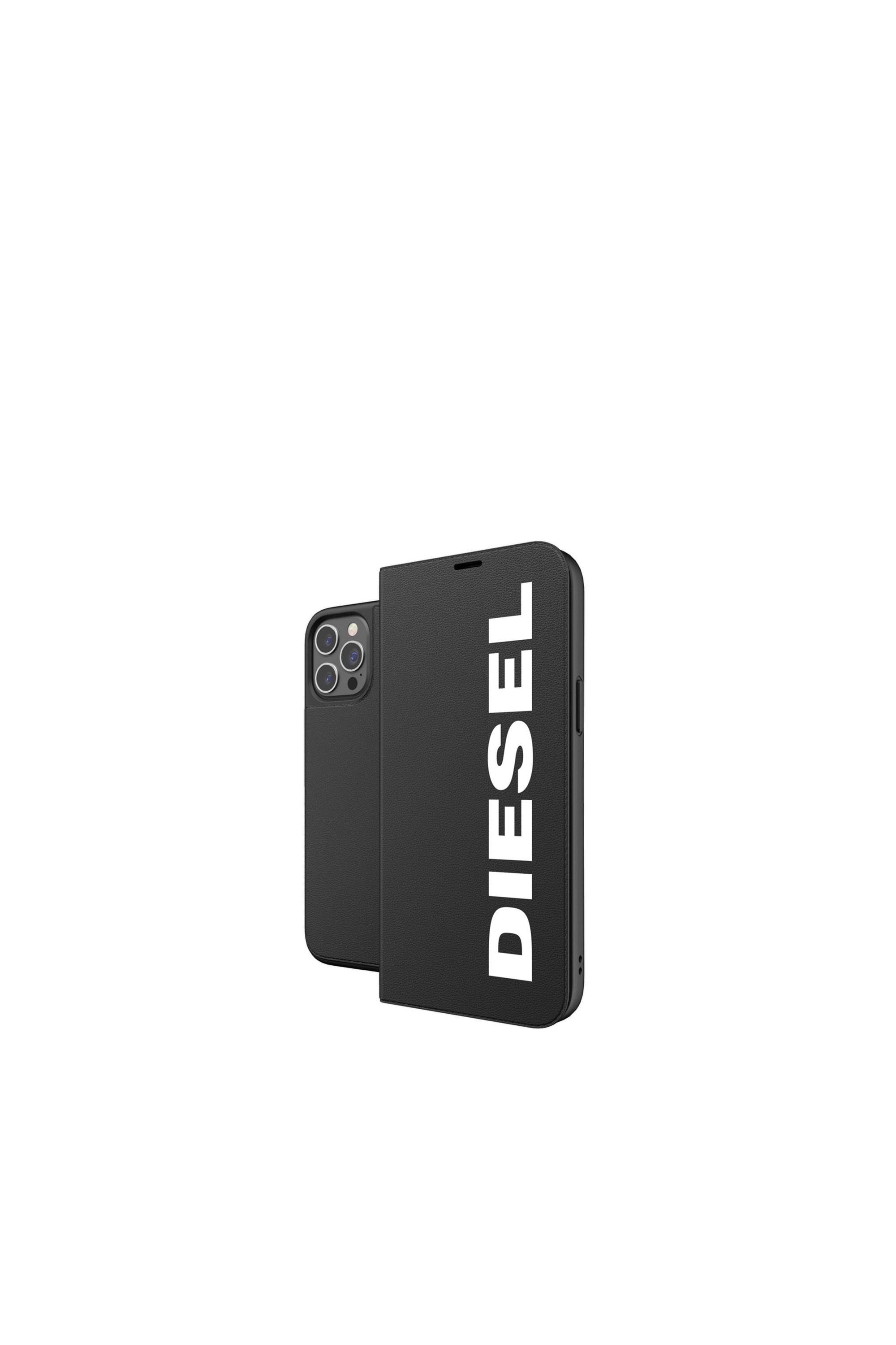 Diesel - 42486 BOOKLET CASE, Étui folio pur iPhone 12/12 Pro Mixte in Noir - 1