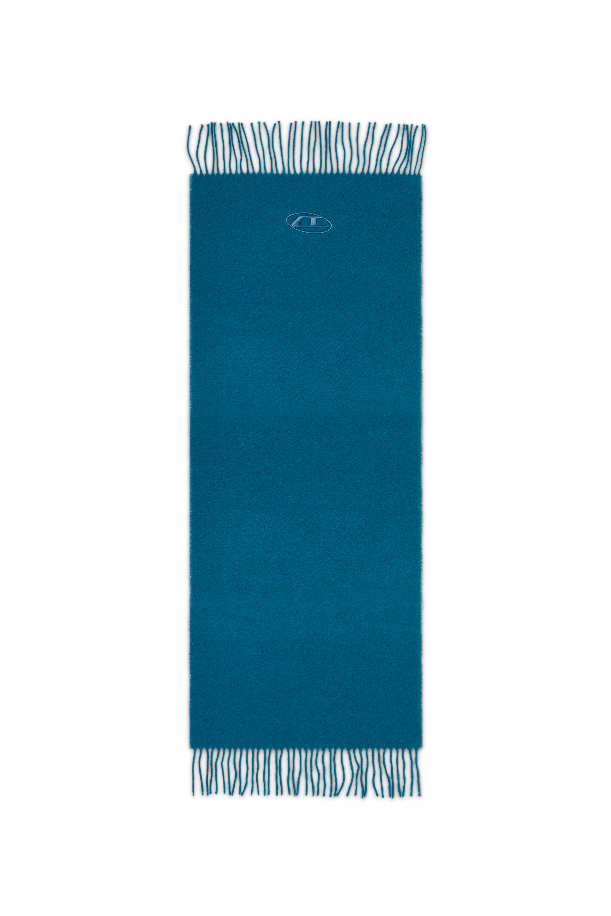 Diesel - S-IMON-D-LONG, &Eacute;charpe en m&eacute;lange de laine &agrave; bords frang&eacute;s Homme in Bleu - 2