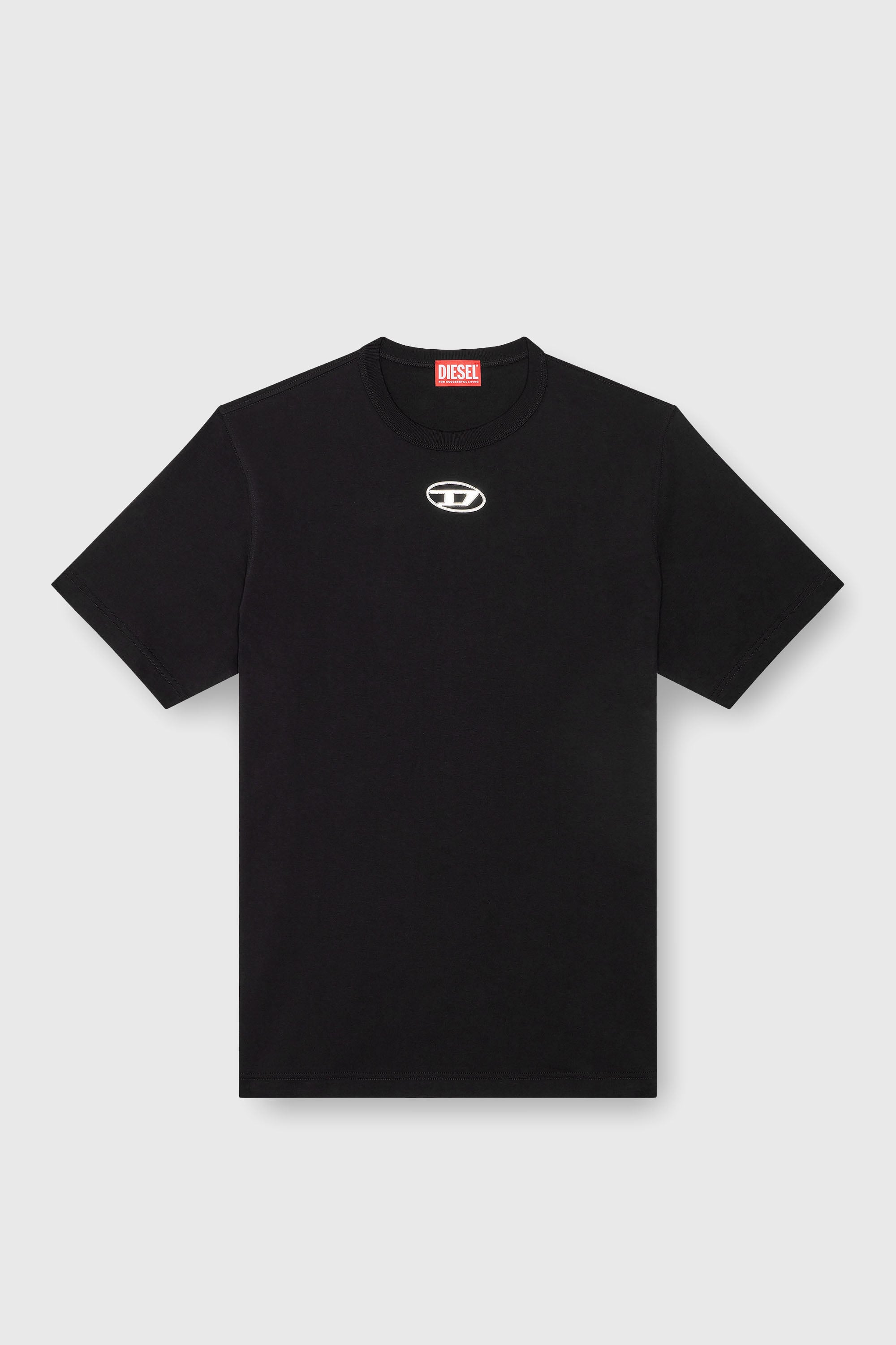 Diesel - T-ADJUST-OD, T-shirt con Oval D metallica Uomo in Nero - 2