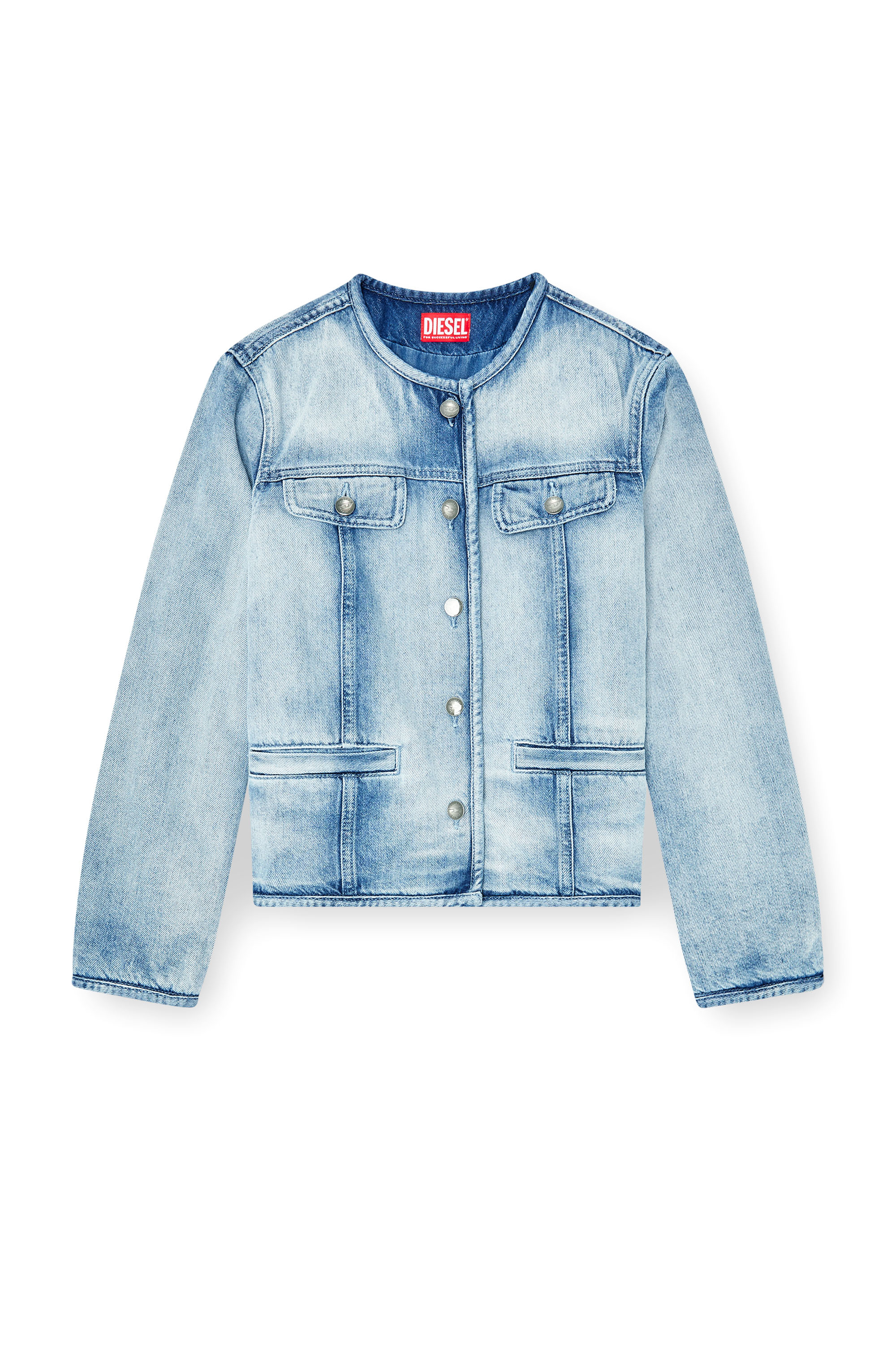 Diesel - DE-GRAFY-FSI1, Giacca in denim skeleton medio-chiaro Donna in Blu - 3