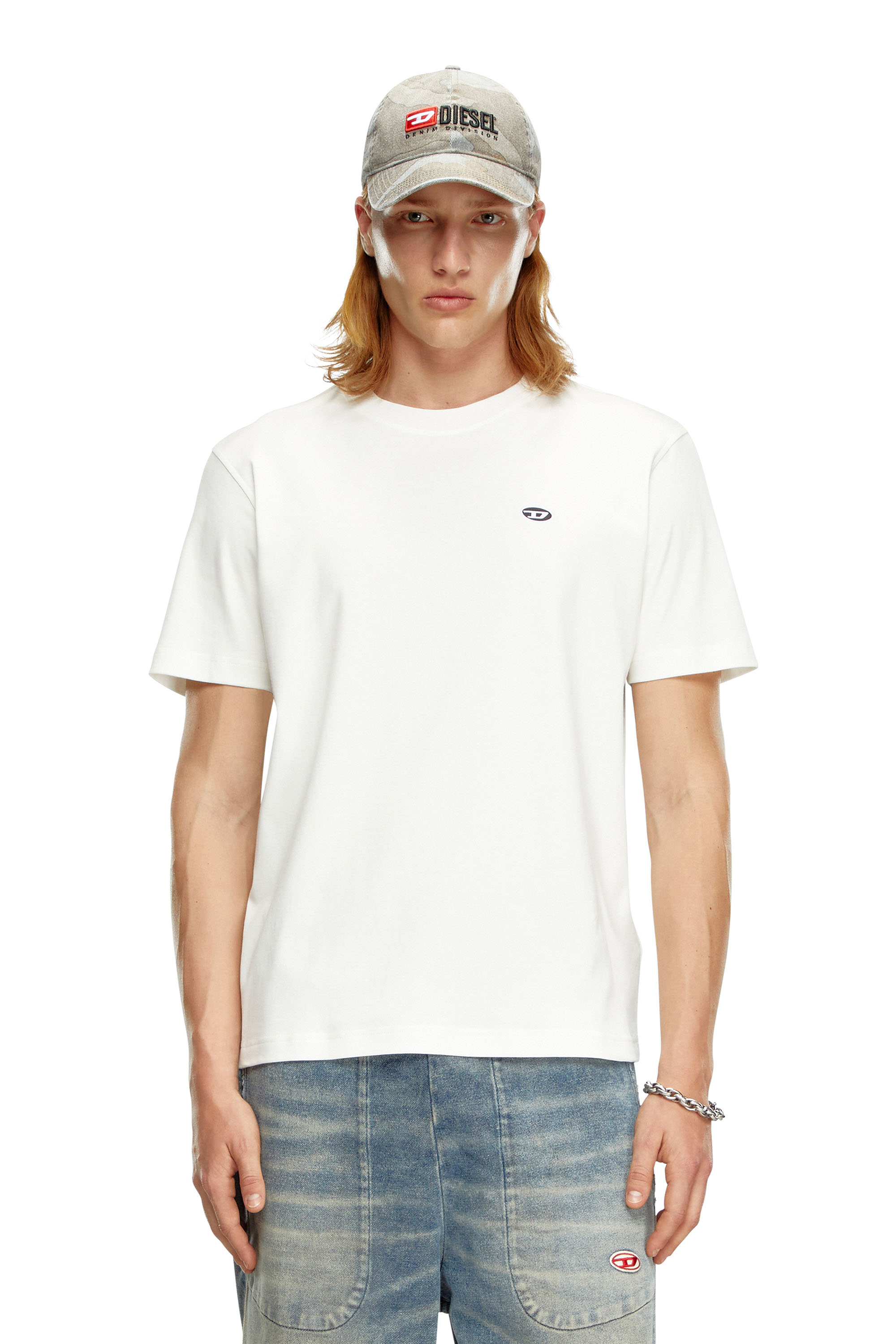 Diesel - T-ADJUST-DOVAL-PJ, T-shirt avec empiècement oval D Homme in Blanc - 3