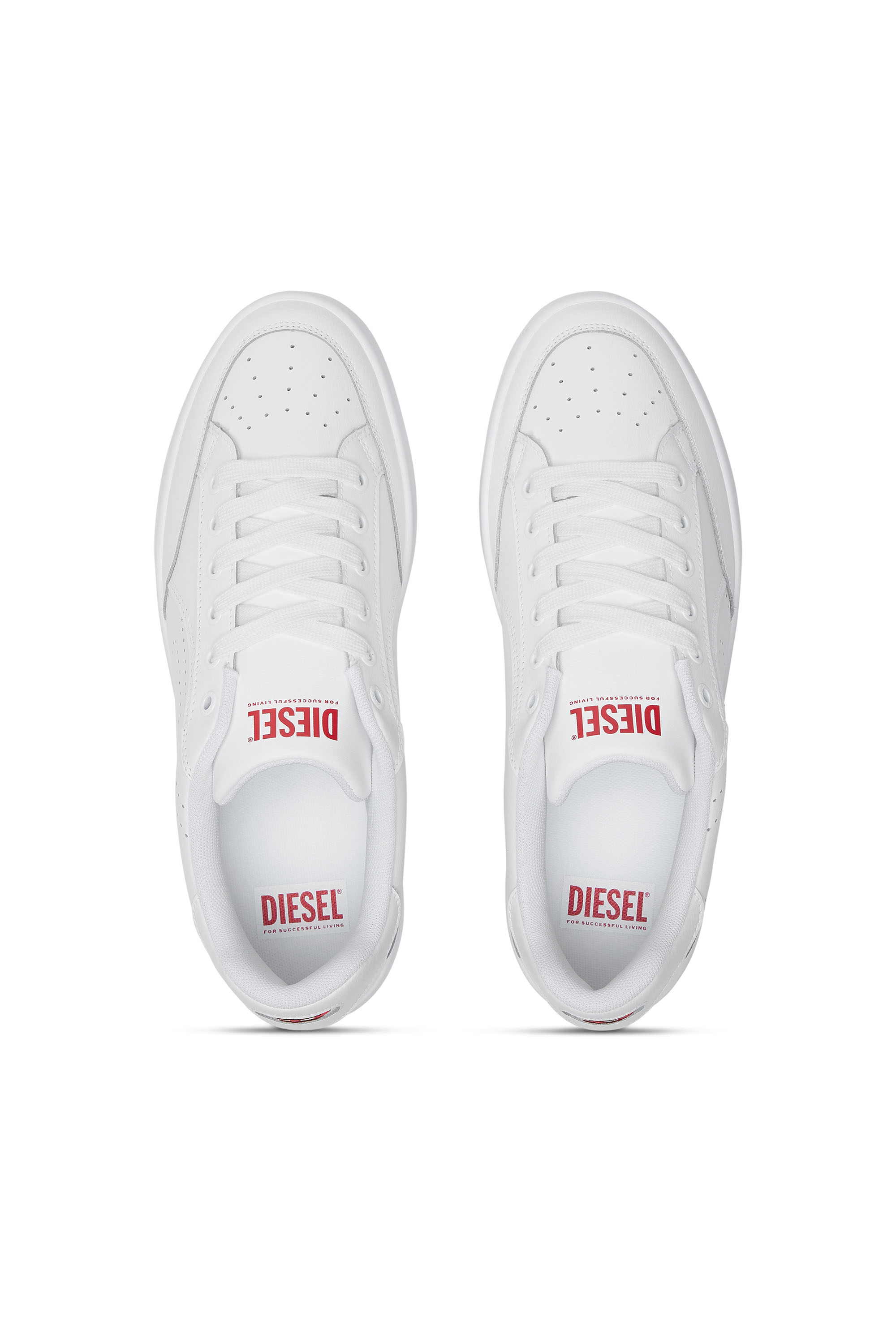 Diesel - S-DAKOTA LOW W, Sneakers en cuir avec logo perforé Femme in Blanc - 5