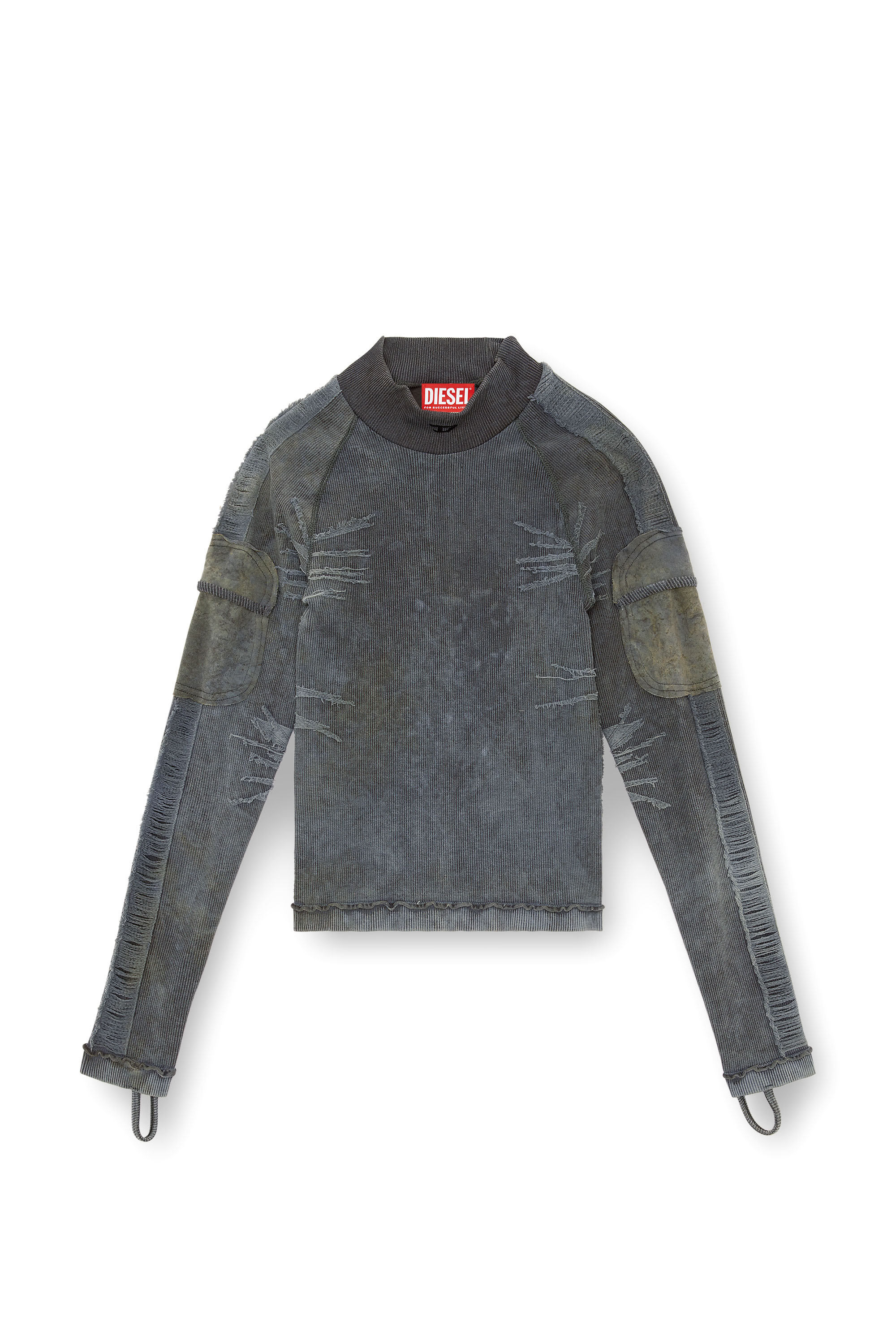 Diesel - AWTEE-ASHLEY-WT04, Donna Collo a lupetto con effetto distressed in Multicolor - Image 3