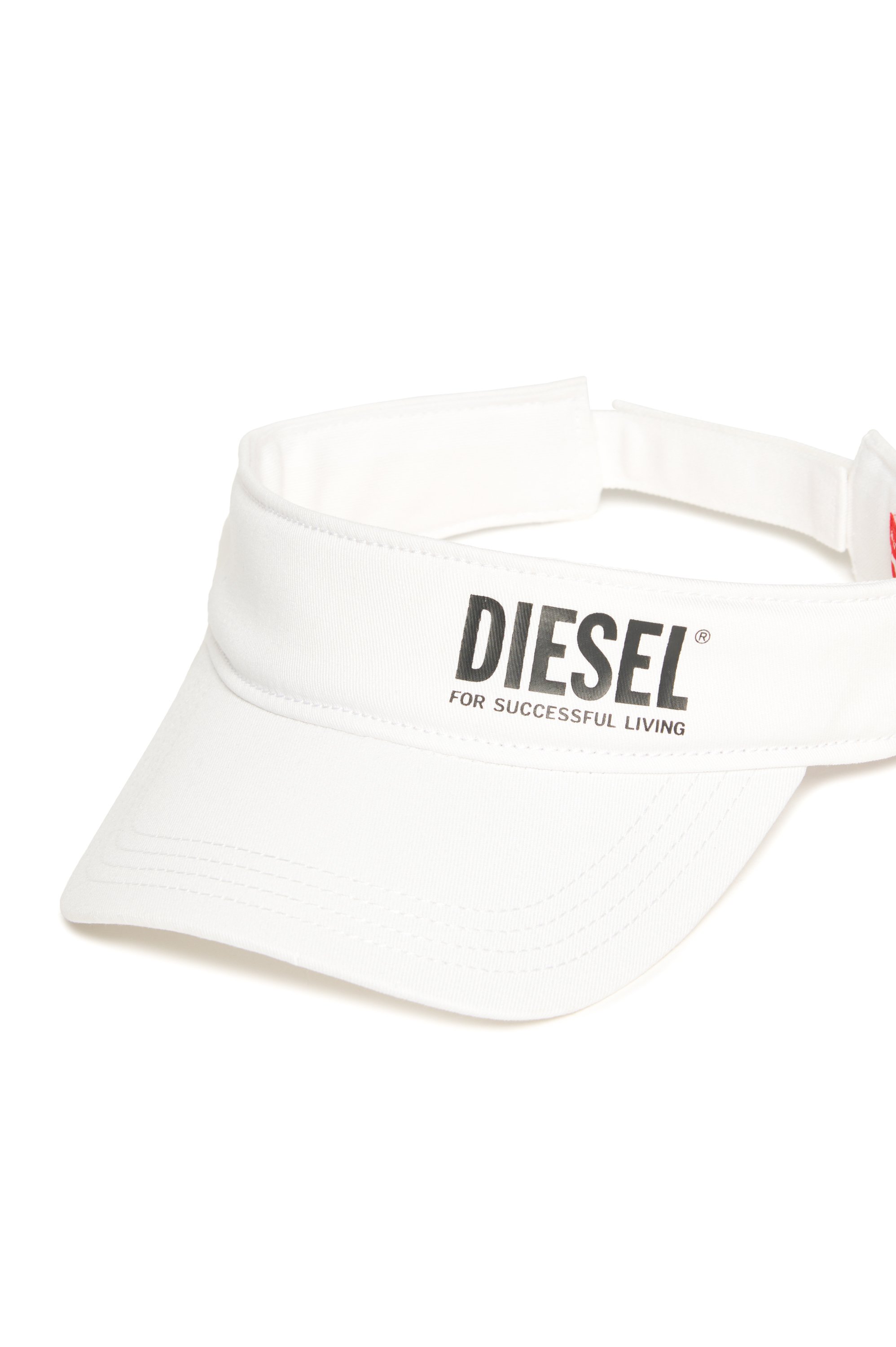 Diesel - FDELS, Visière en coton avec logo Mixte in Blanc - 3