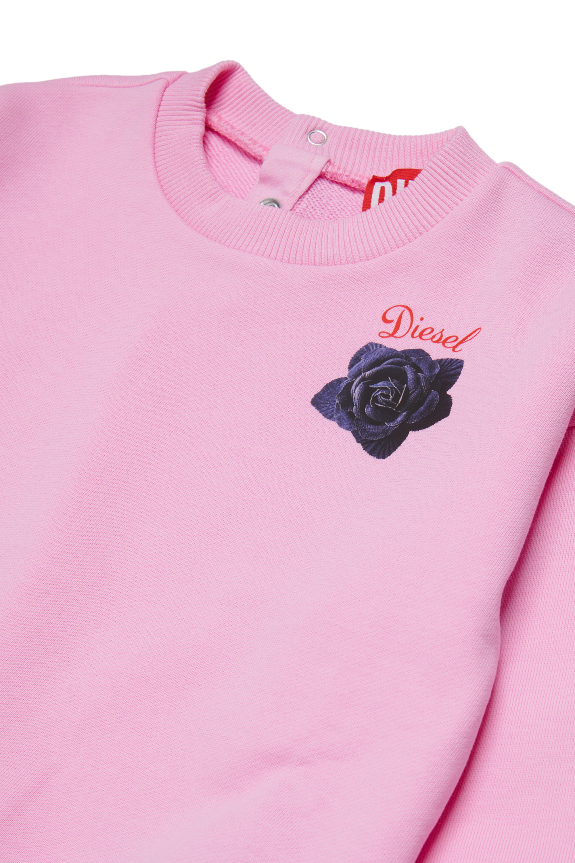 Diesel - SROSEB, Sweat-shirt en coton avec imprim&eacute; rose Femme in Rose - 3