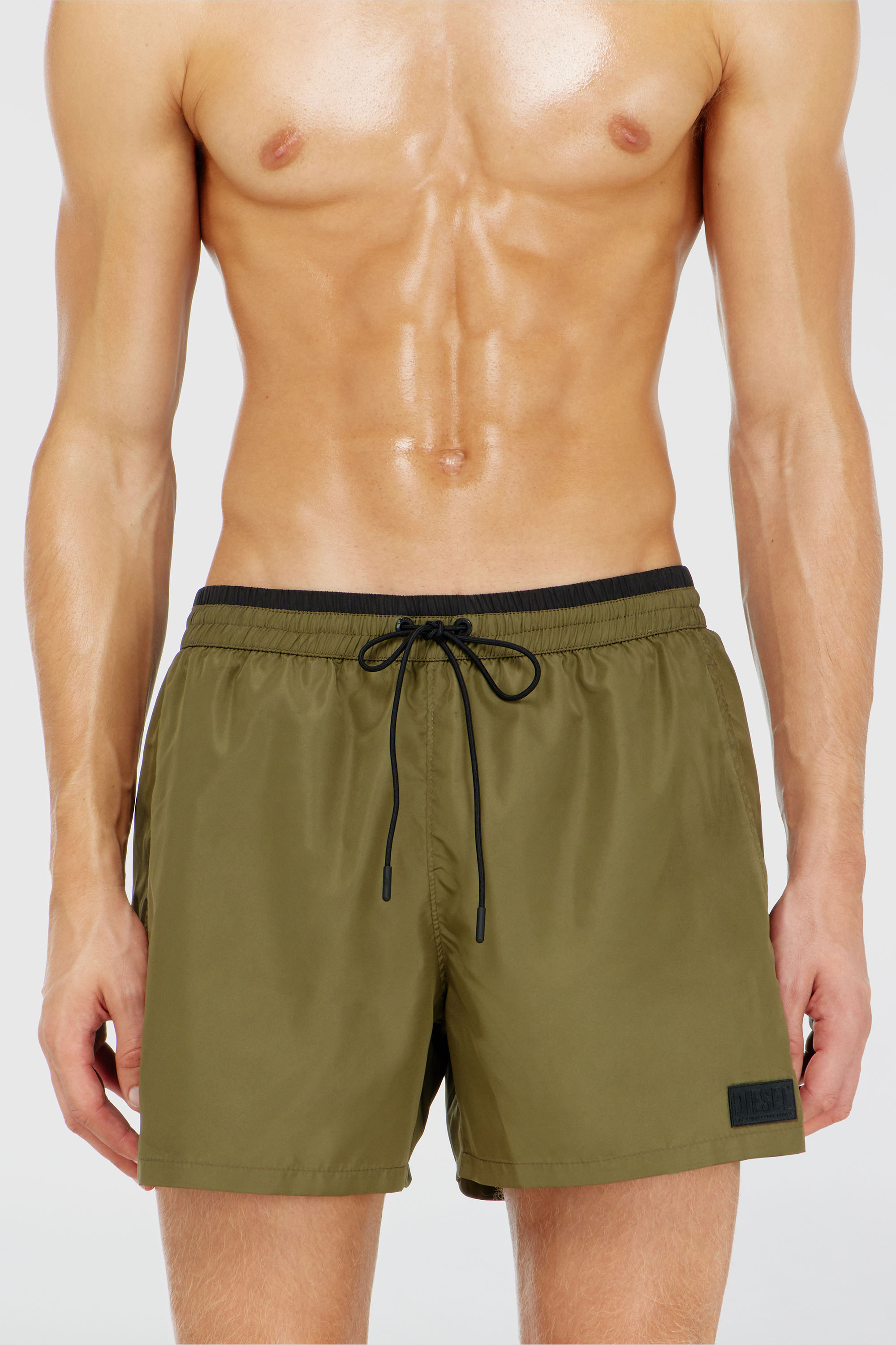 Diesel - JOEL-37-D-CORE, Short de bain avec taille contrastante Homme in Vert - 1