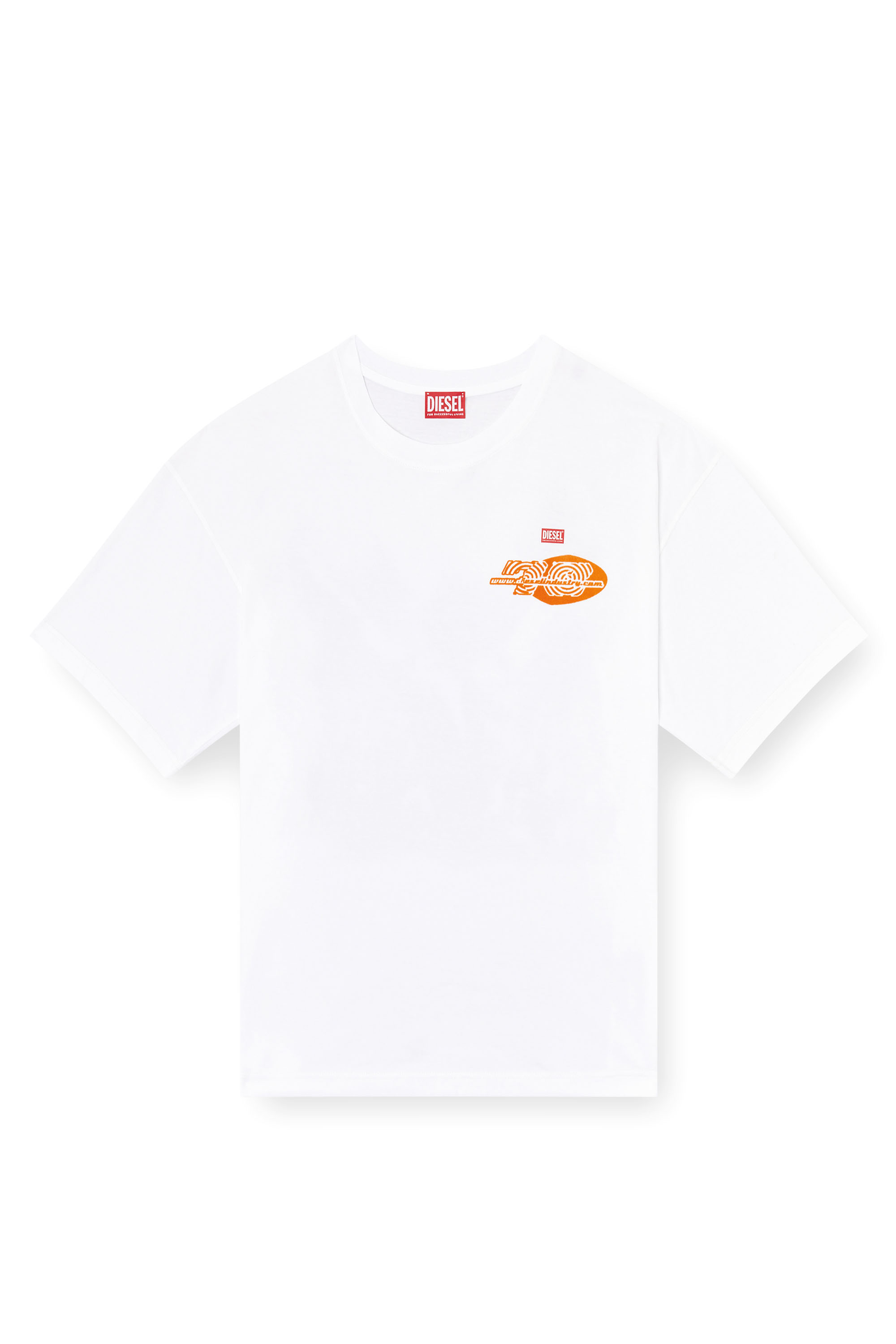 Diesel - T-BOXT-T23, T-shirt en coton avec imprimé graphique Homme in Blanc - 2