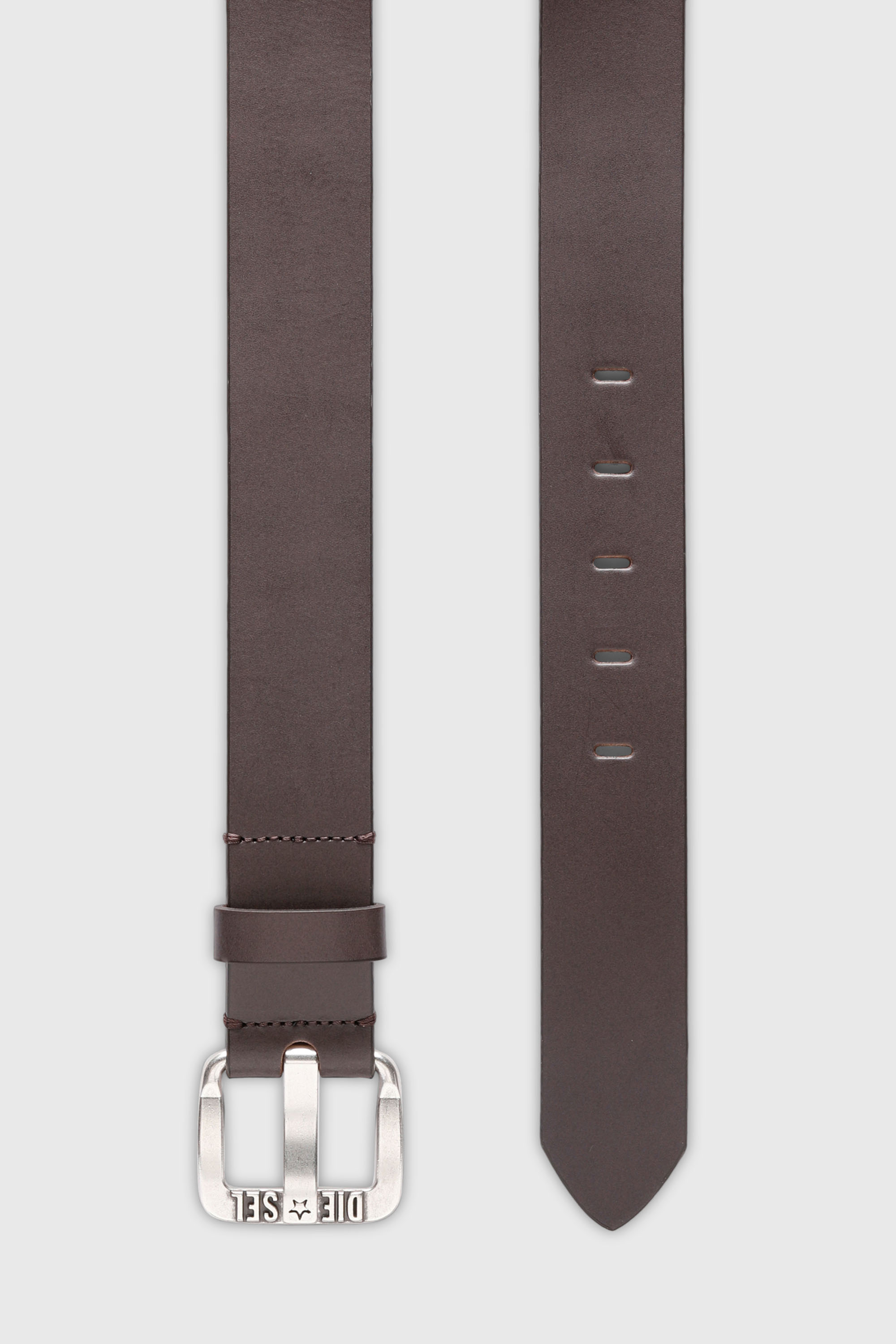 Diesel - B-STAR II, Cintura 3.9 cm in pelle con fibbia in metallo con logo a stella Uomo in Marrone - 3
