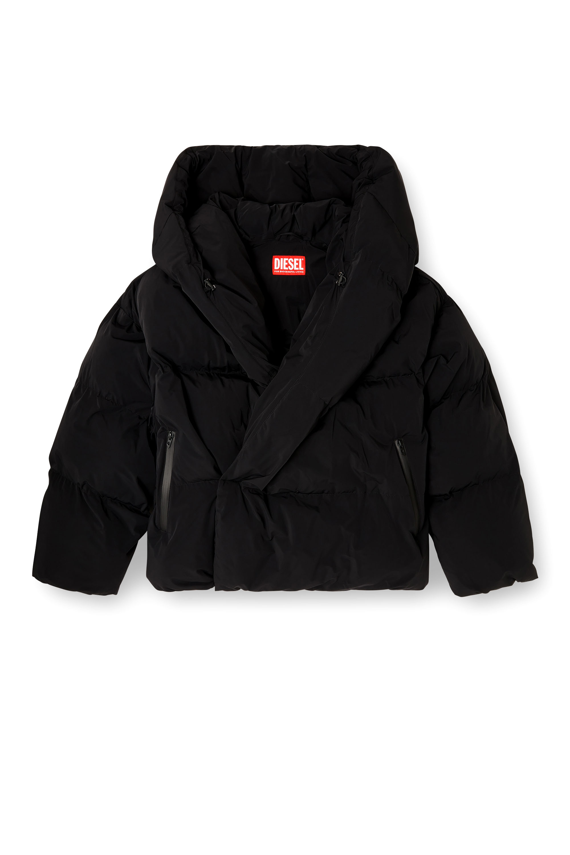 Diesel - J-SCOTTS-PADDED-A, Herren Wickel-Daunen-Jacke aus Stretch-Nylon in Schwarz - 3