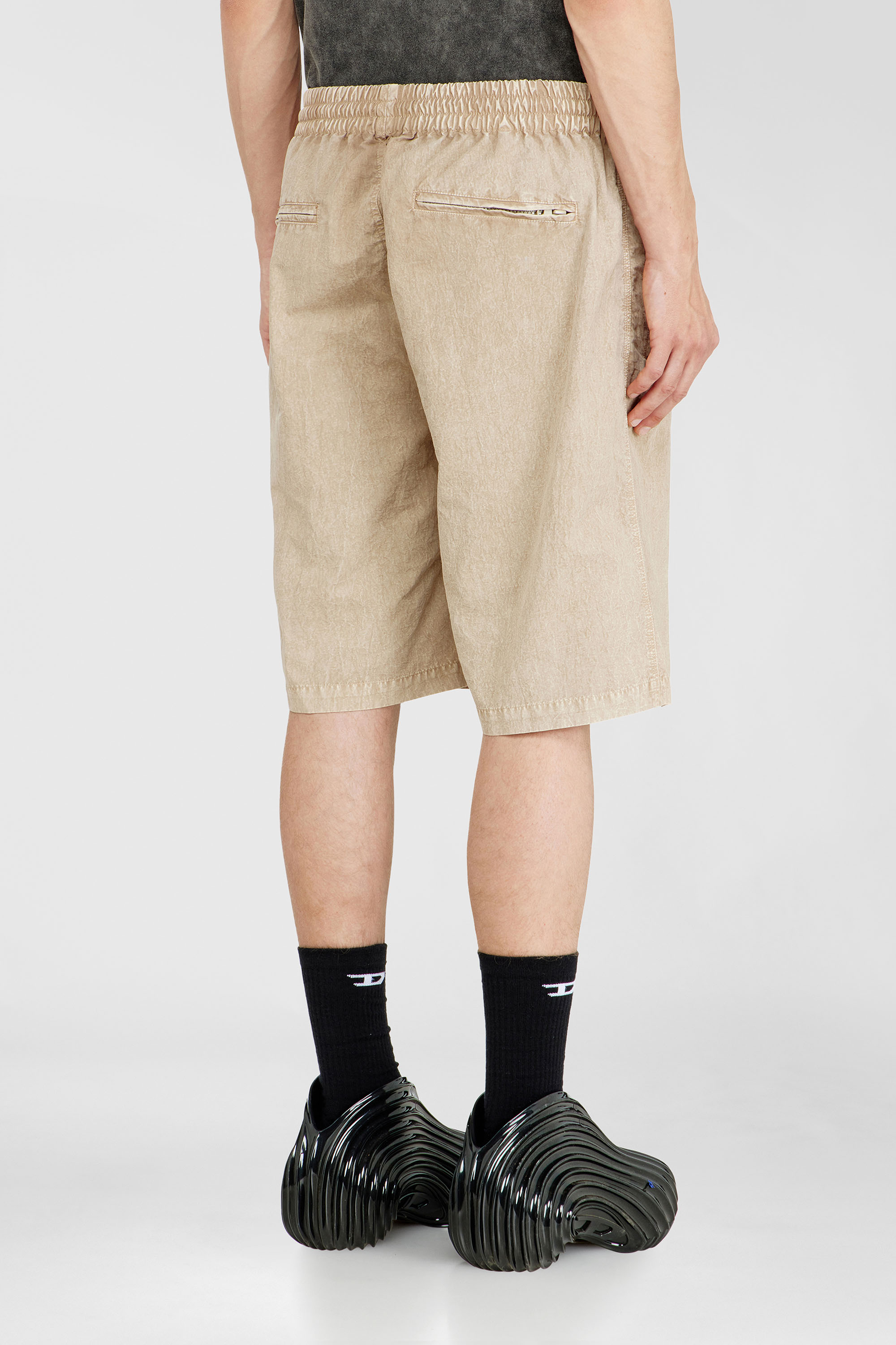 Diesel - P-THECK-SHORT-PLBH, Man's Treated nylon shorts in Beige - 4