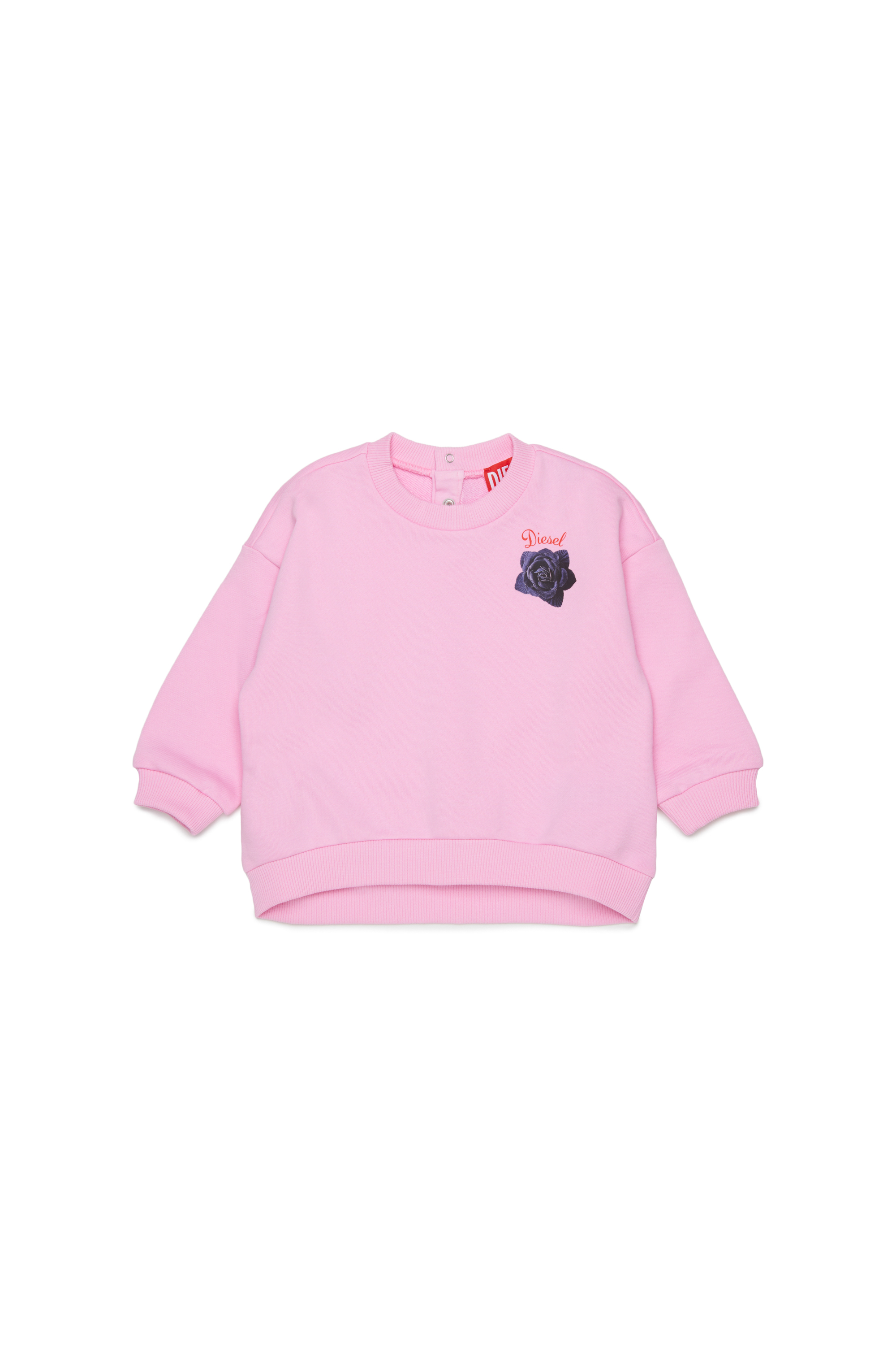 Diesel - SROSEB, Sweat-shirt en coton avec imprim&eacute; rose Femme in Rose - 1