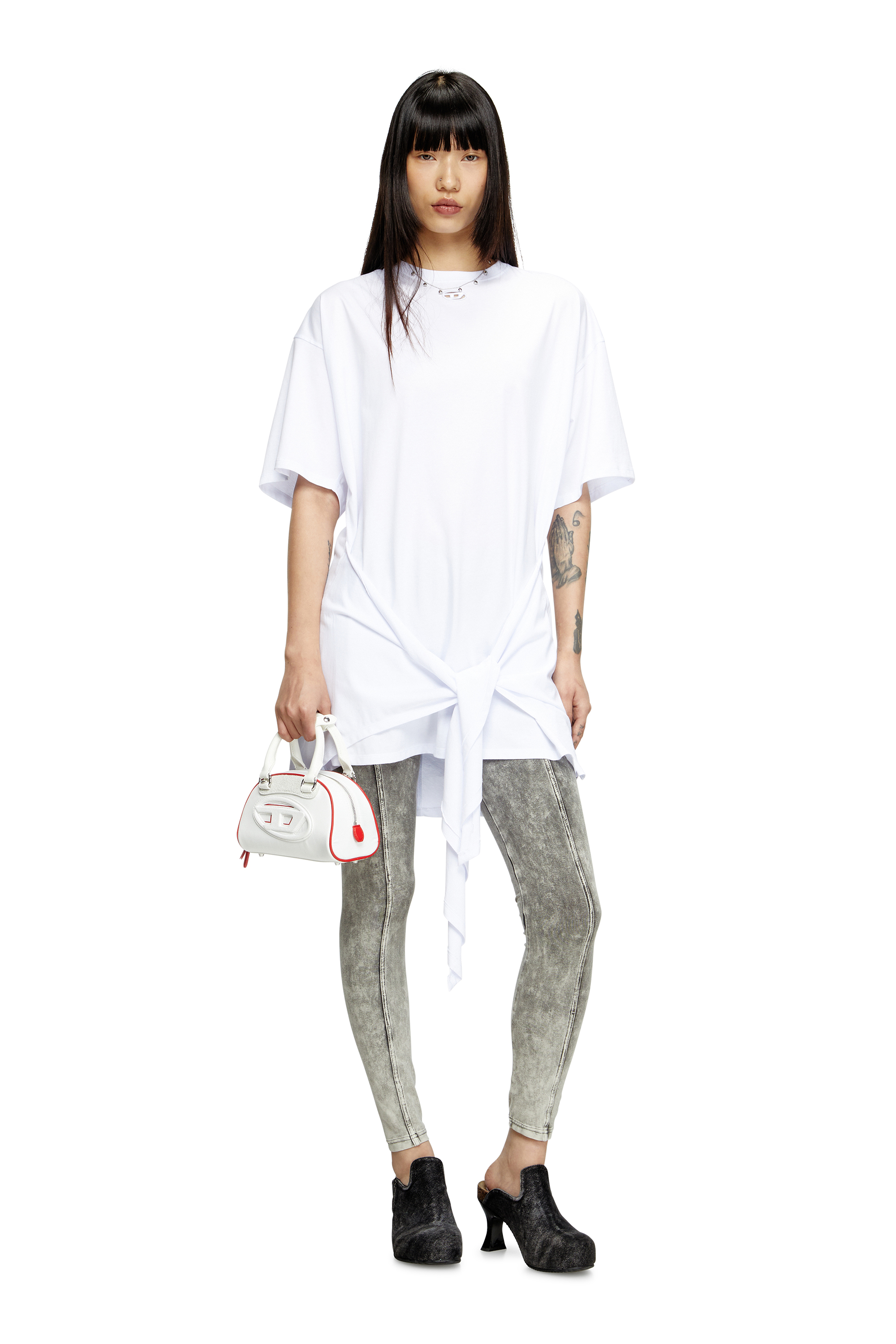 Diesel - 1DR DOME CROSSBODY, 1DR Dome-Mini sac bowling color-block Femme in Blanc - 6