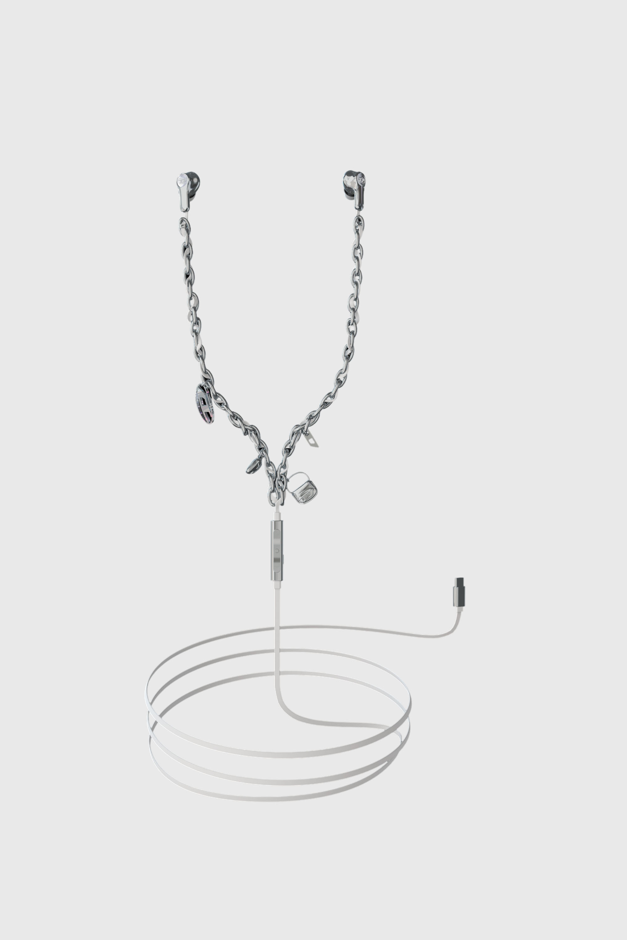 Diesel - 60458  WIRED EARBUDS WIRED EARBUDS, &Eacute;couteurs filaires et charms Mixte in Gris argent&eacute; - 1