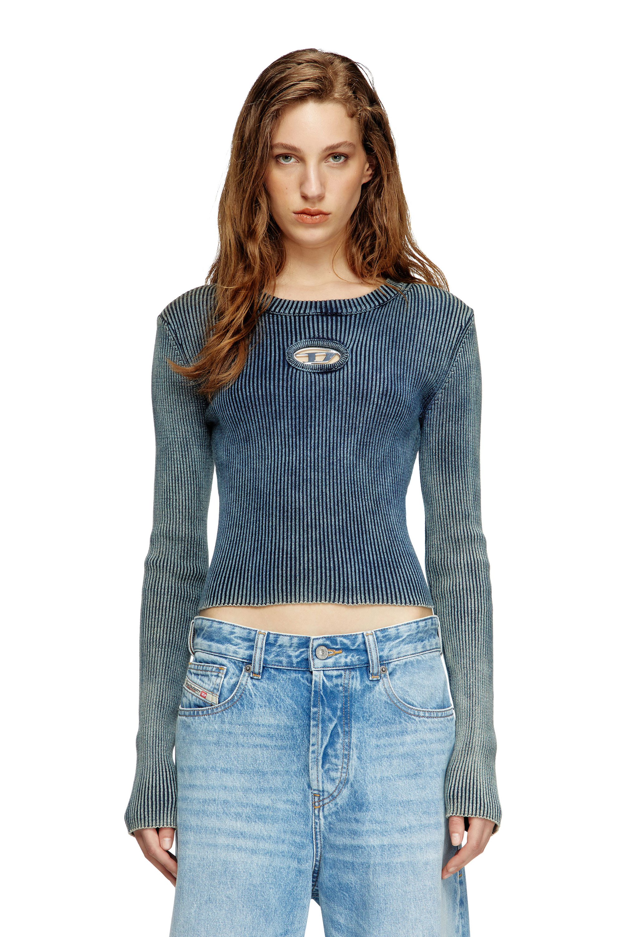 Diesel - M-ANCHOR-A, Top a coste con Oval D Donna in Blu - 1