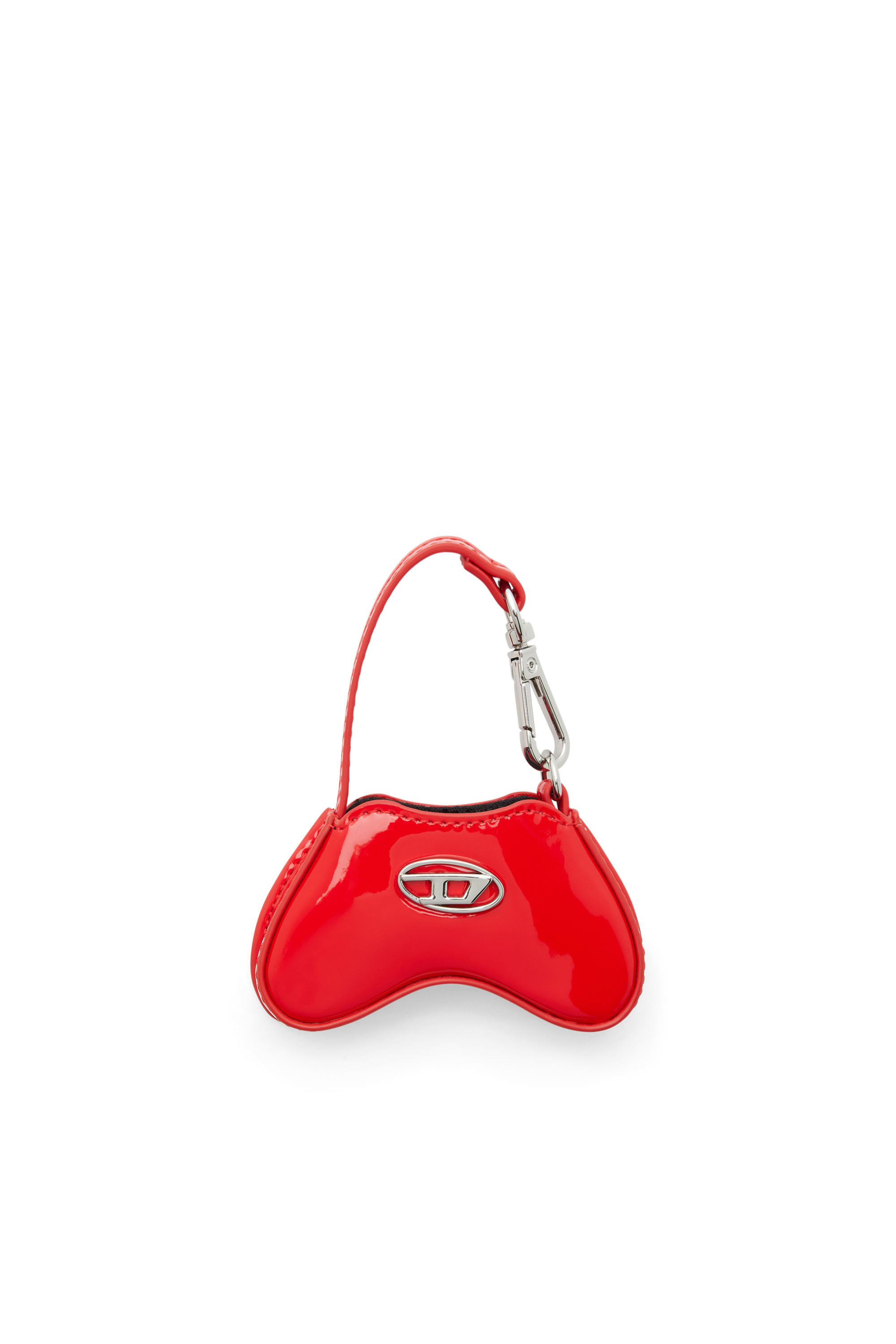 Diesel - PLAY CHARMS, Porte-clés en cuir verni avec miroir Femme in Rouge - 1
