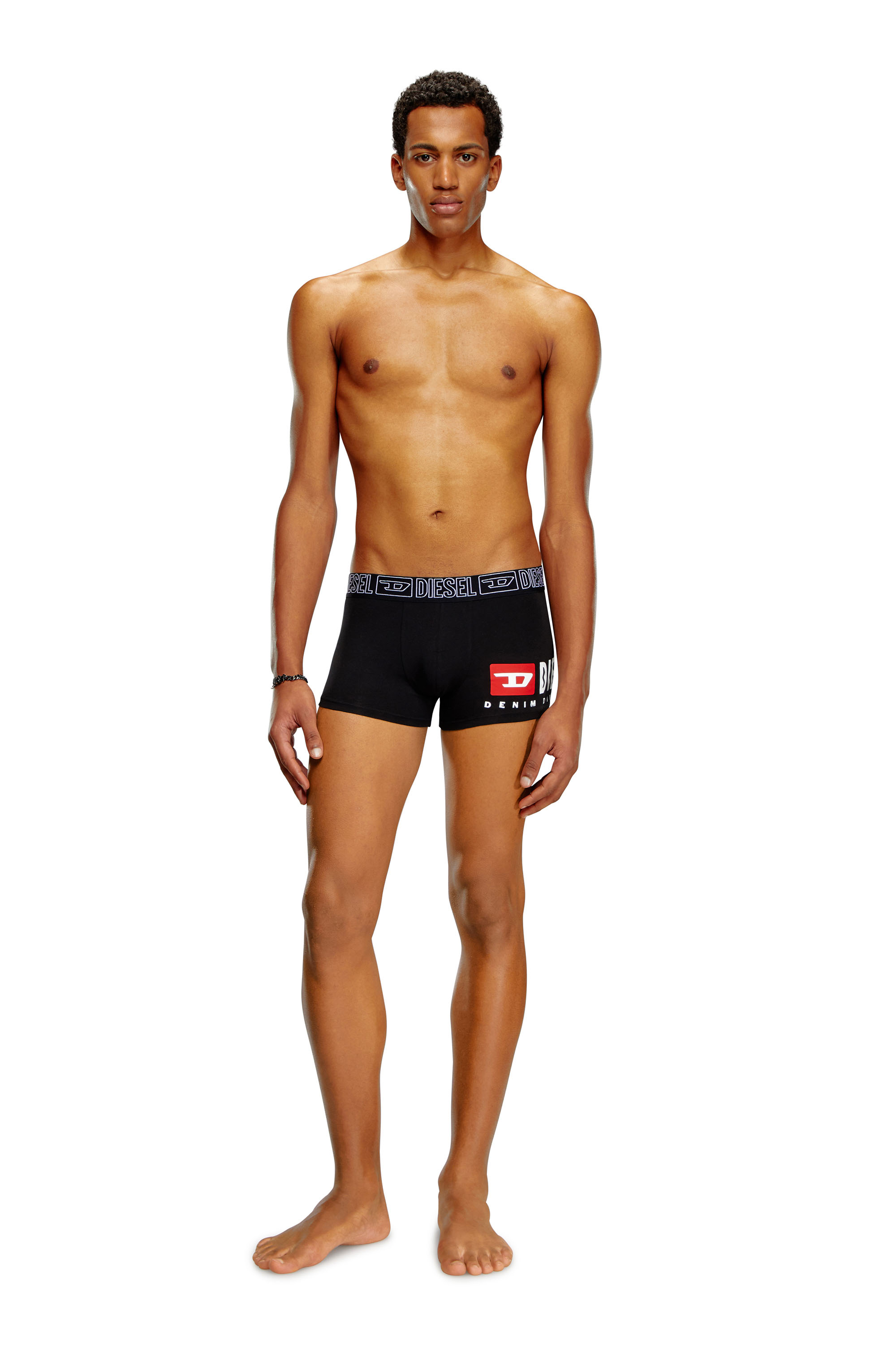 Diesel - UMBX-DAMIEN, Boxer con contorni logo in vita Uomo in Nero - 1