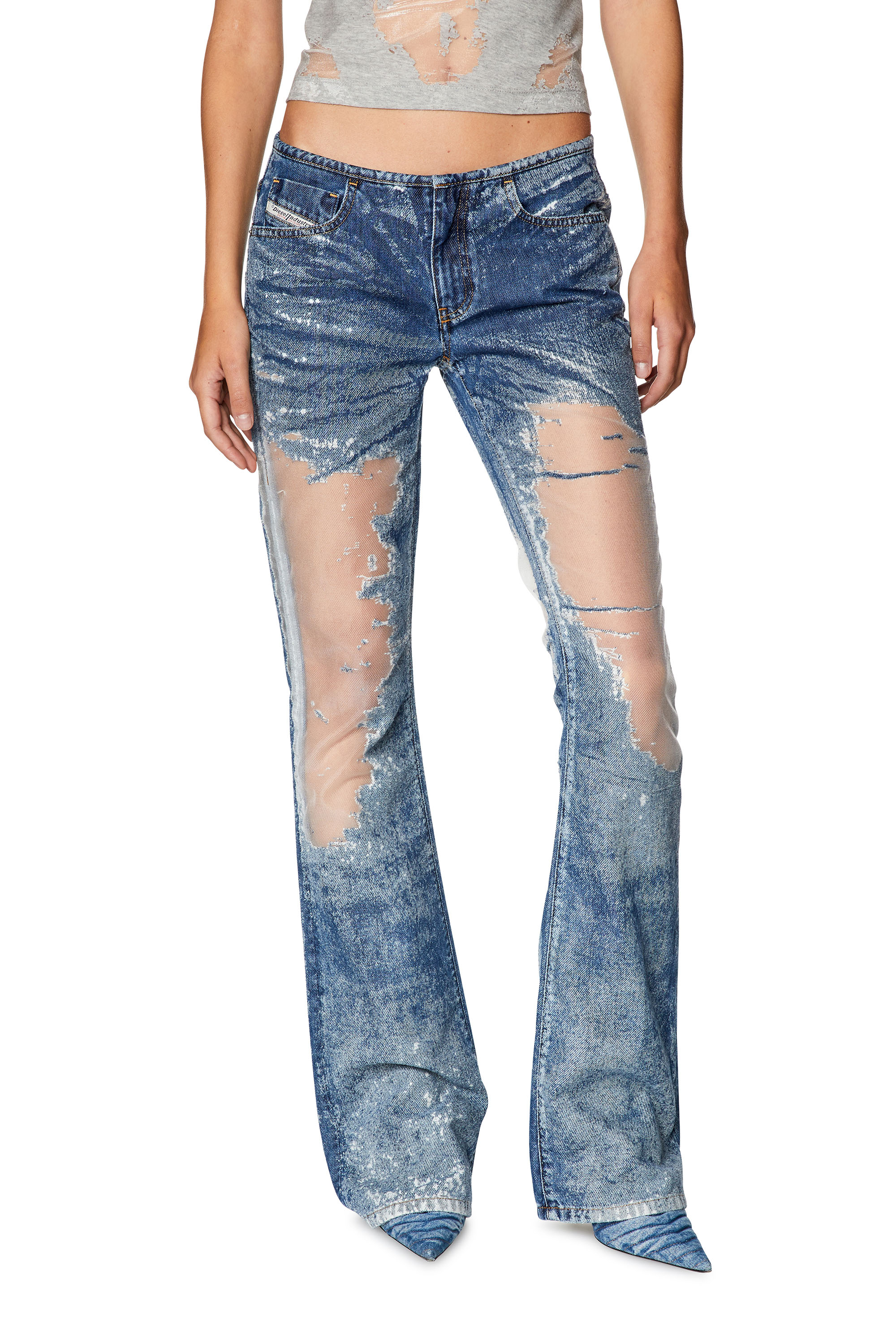 Diesel - Bootcut and Flare Jeans D-Shark 068JH, Mittelblau - Image 2