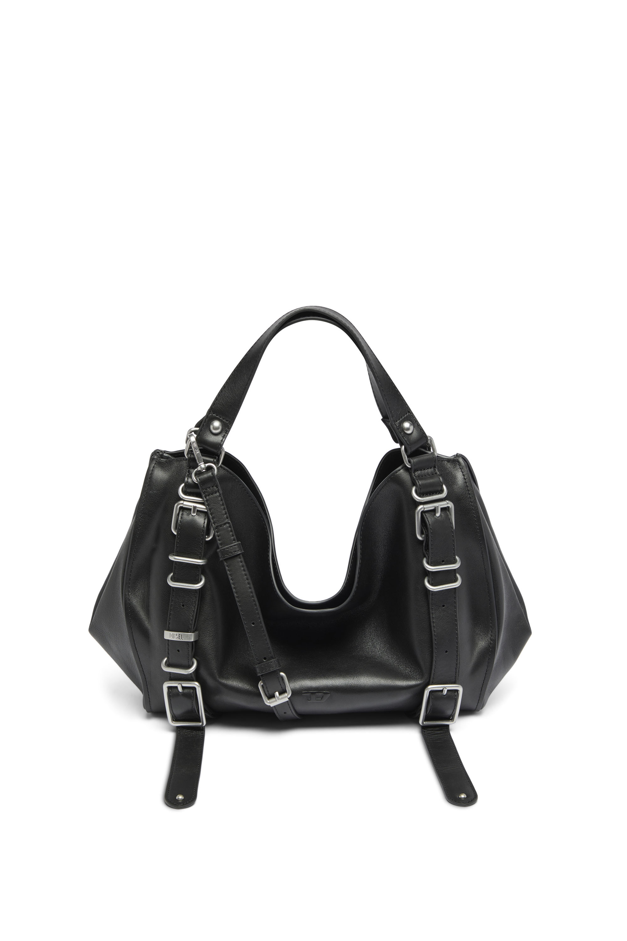 Diesel - D-ONE TOPHANDLE M, Unisex D-One-Medium Henkeltasche aus behandeltem Leder in Schwarz - 1