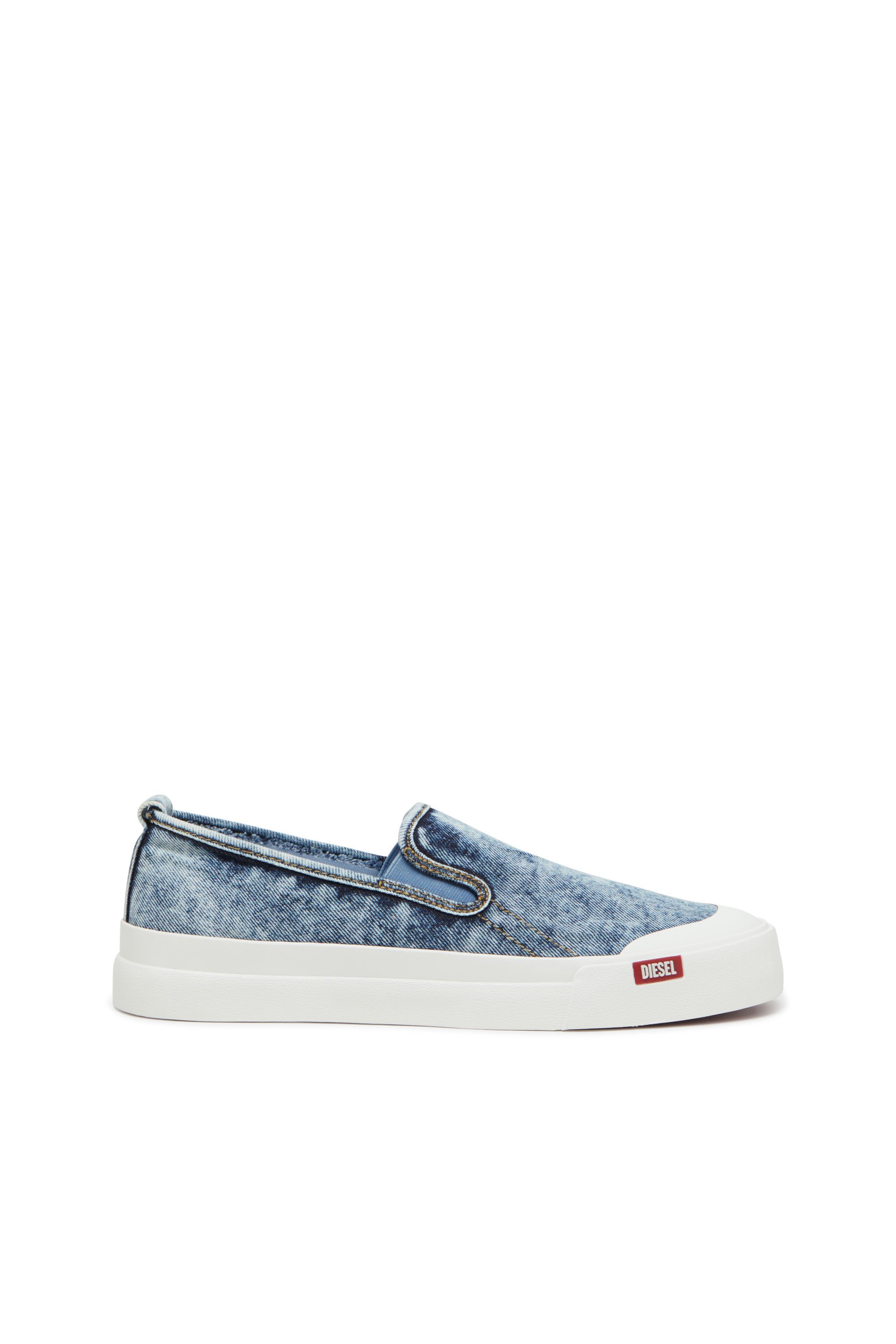 Diesel - S-ATHOS NMD SO, Sneakers slip-on en denim Homme in Bleu - 1