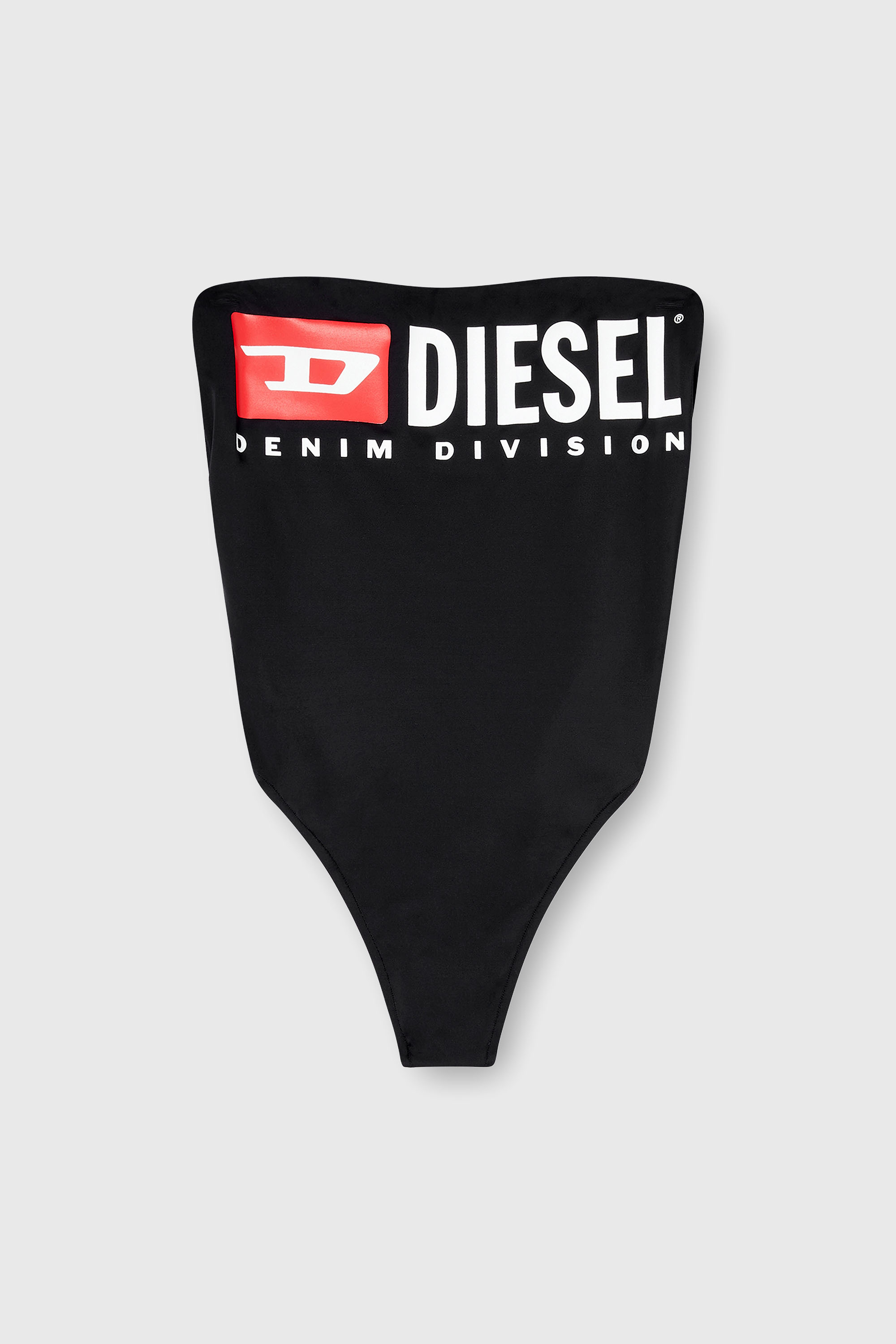 Diesel - CECILIA-D-CORE, Damen Badeanzug ohne Tr&auml;ger mit Diesel Denim Division Logo in Schwarz - 6