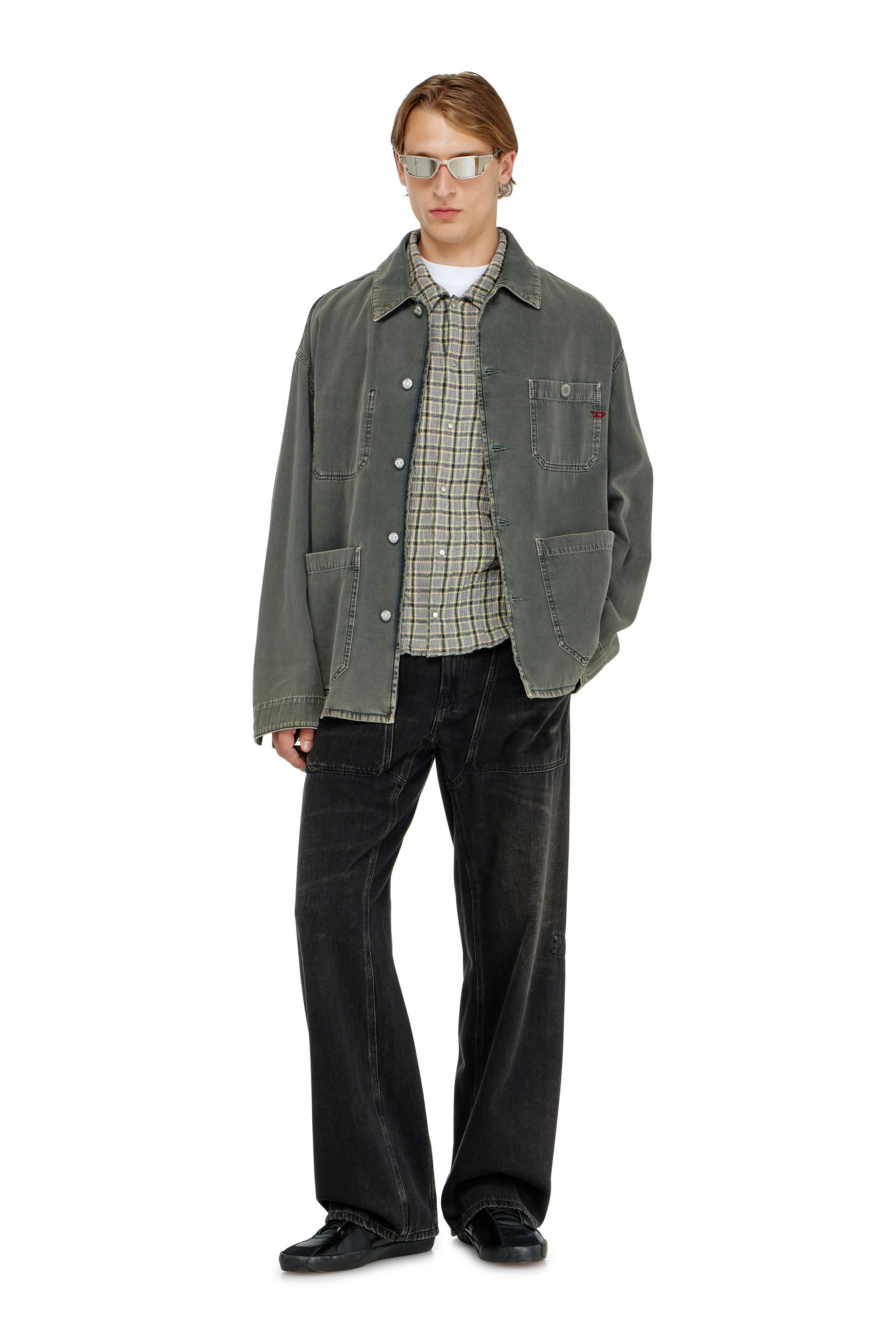 Diesel - S-SEERK, Camicia a quadri effetto seersucker Uomo in ToBeDefined - 2