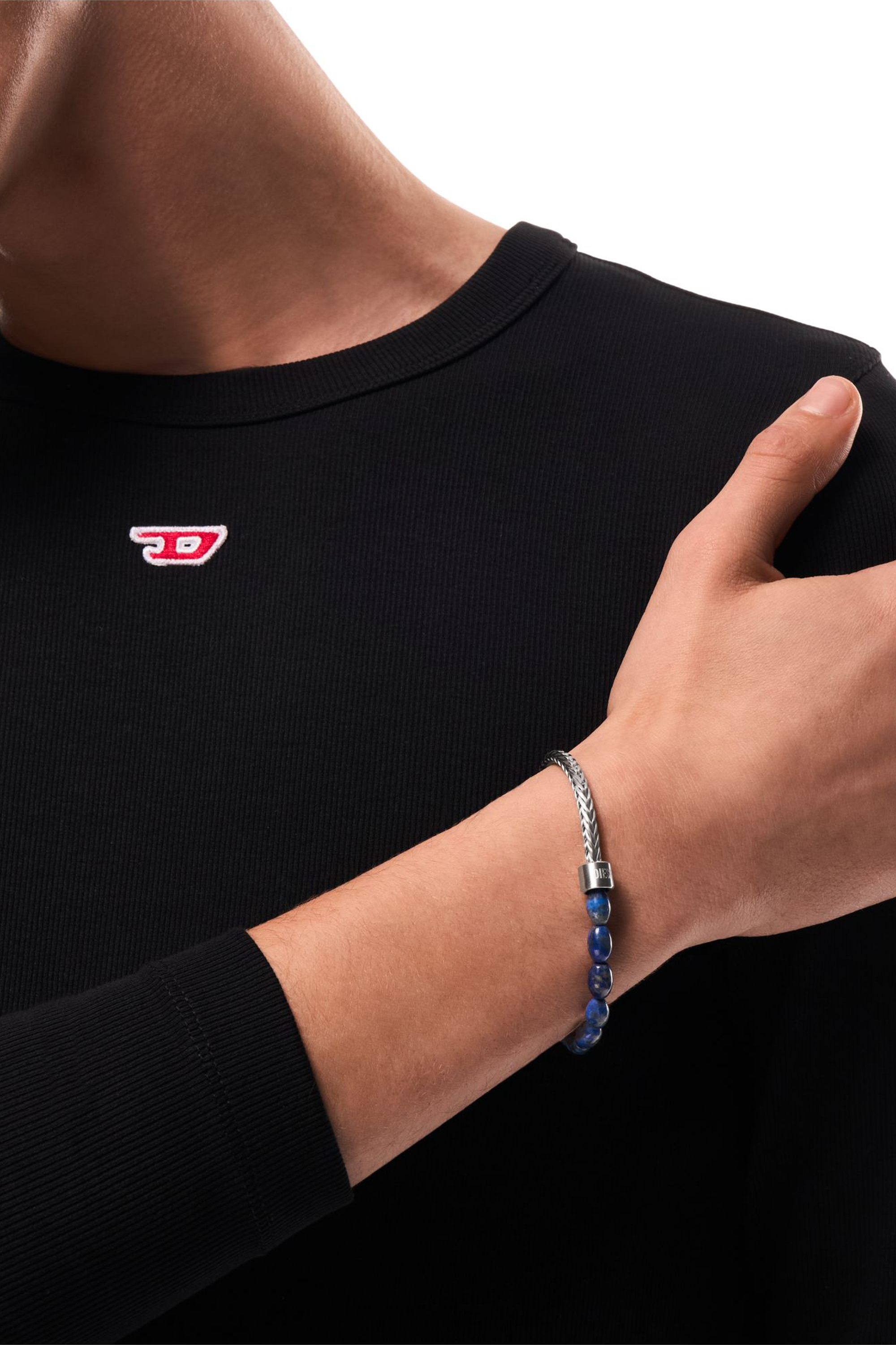 Diesel - DX1713040, Bracciale con perline in lapislazzuli Unisex in Argento - 5