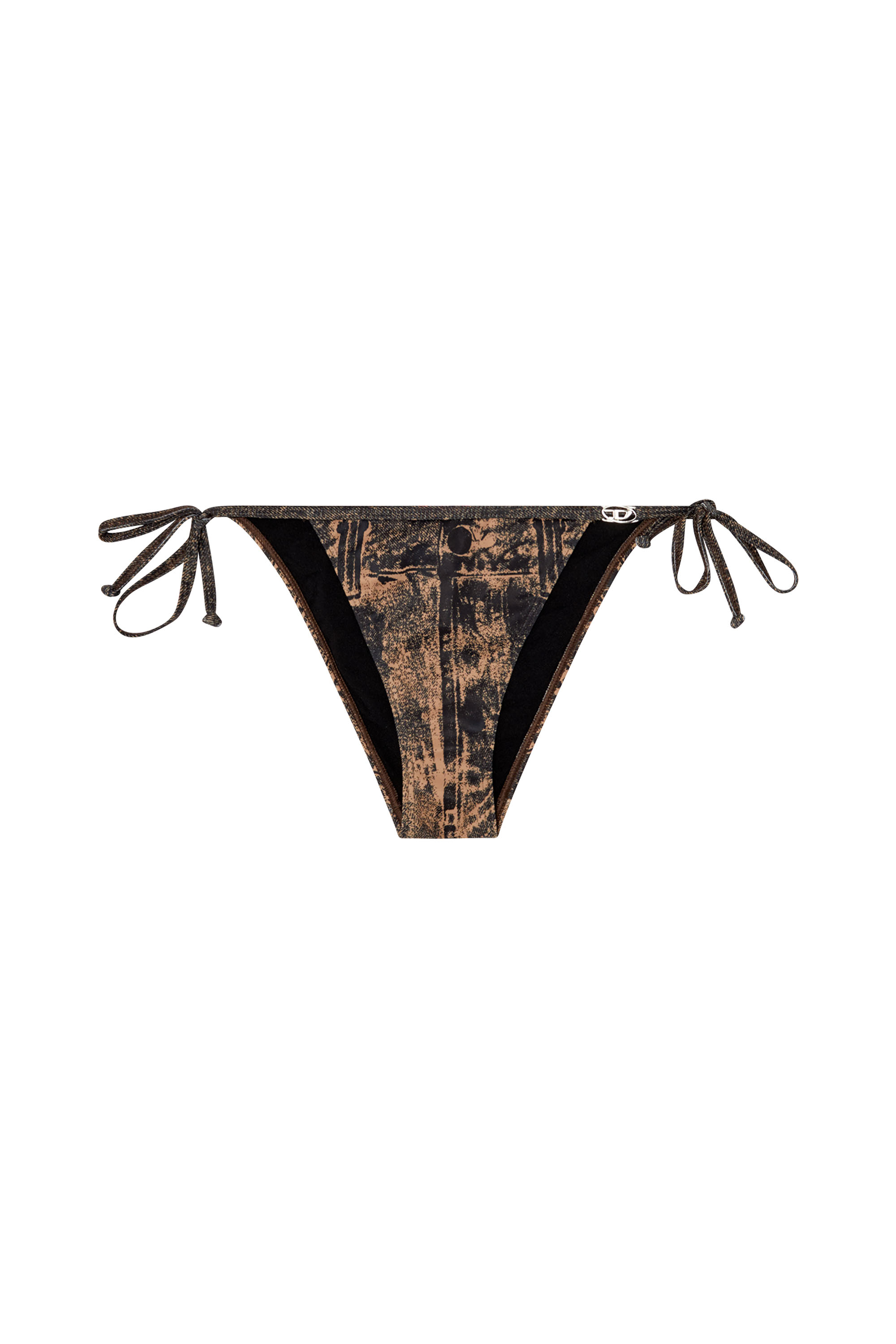 Diesel - BRIGITTES-DNM, Slip bikini allacciati con stampa jeans Donna in Multicolor - 4