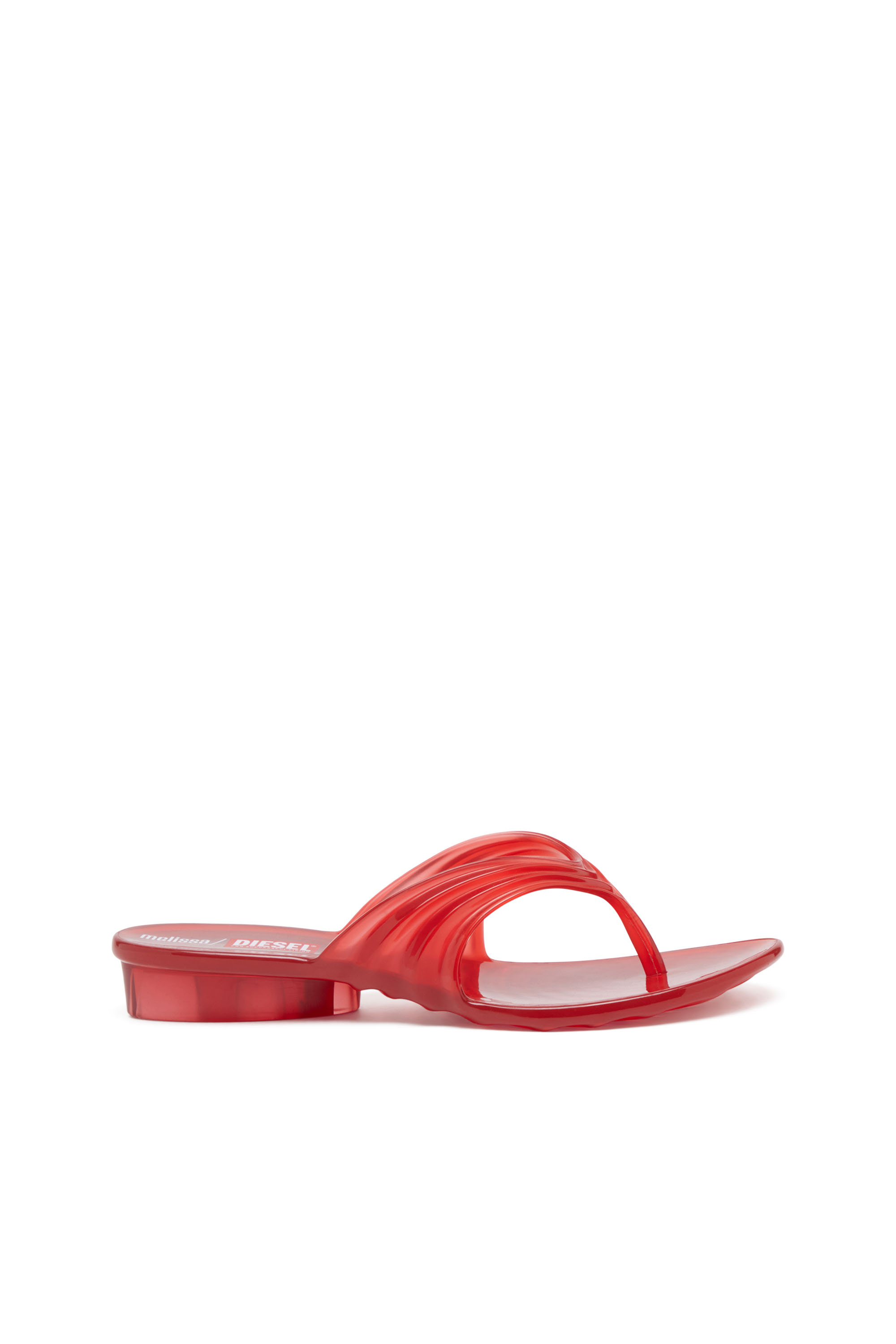 Diesel - MELISSA QUANTUM THONG, Damen K&uuml;nstlerisch gestaltete Flip-Flops aus Melflex&reg; in Rot - 1