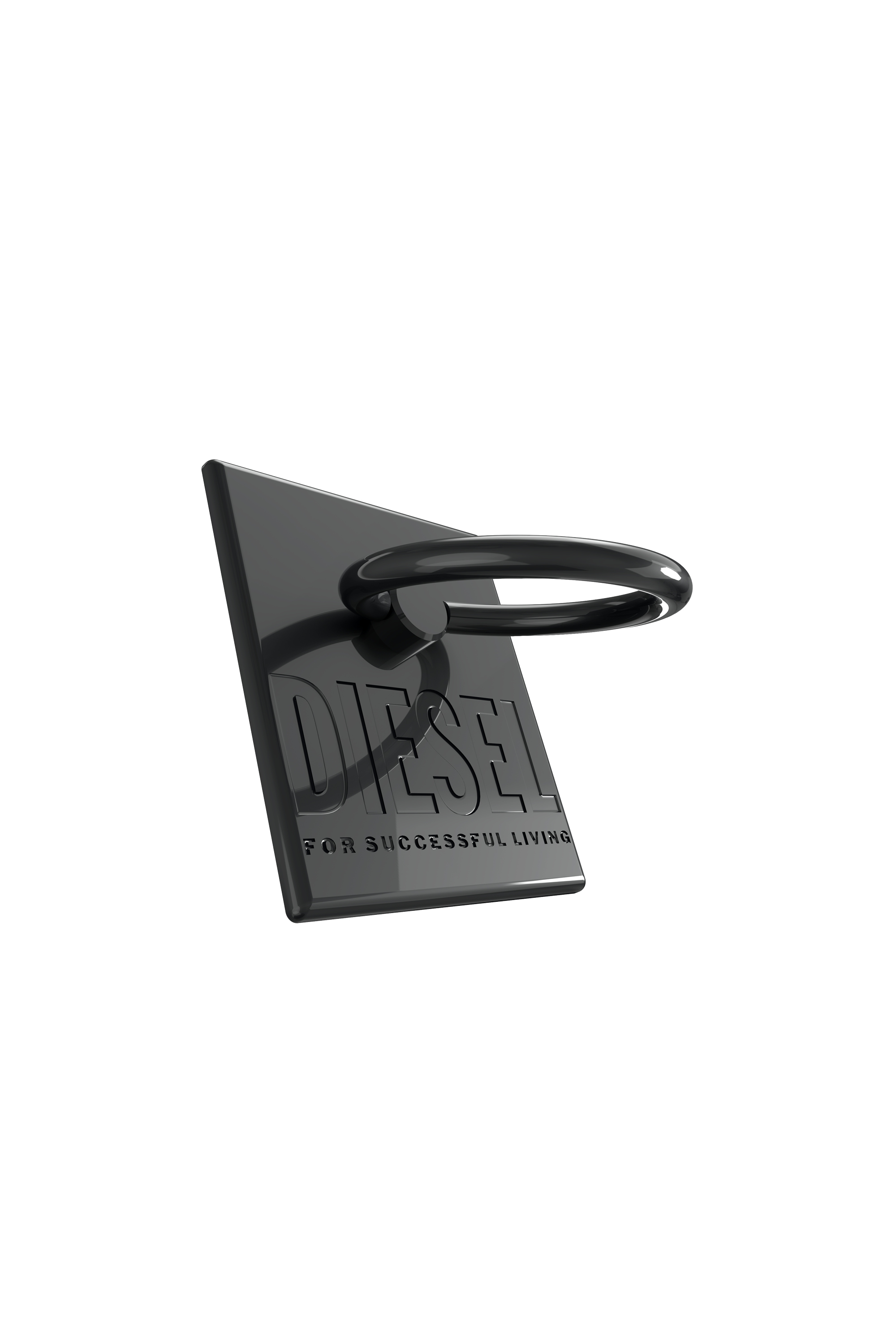 Diesel - 45840 RING STAND, Anello universale rettangolare per smartphone Unisex in Nero - 3