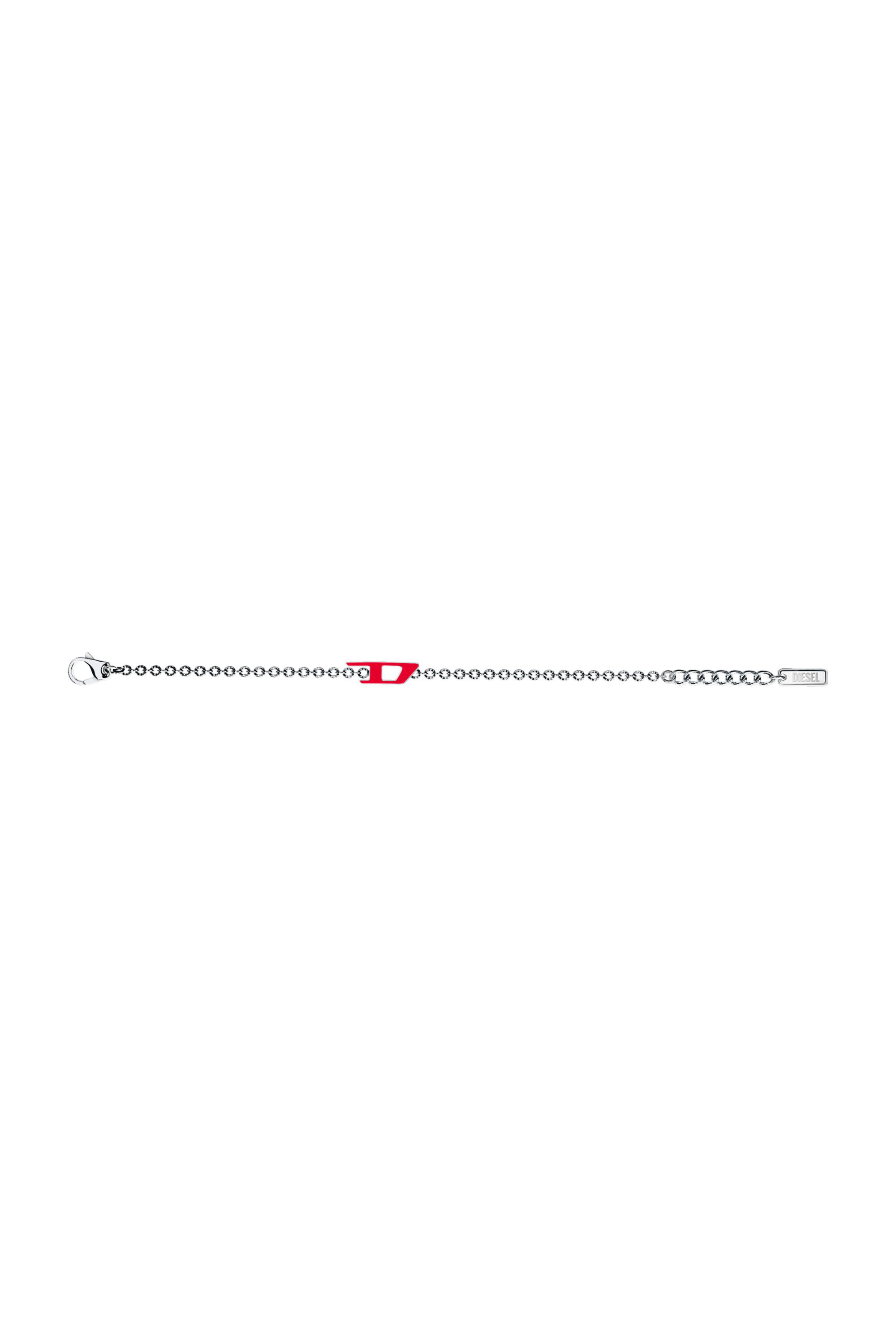 Diesel - DX1691040 JEWELLERY, Unisex Armband aus Edelstahl in Silber/Rot - 4