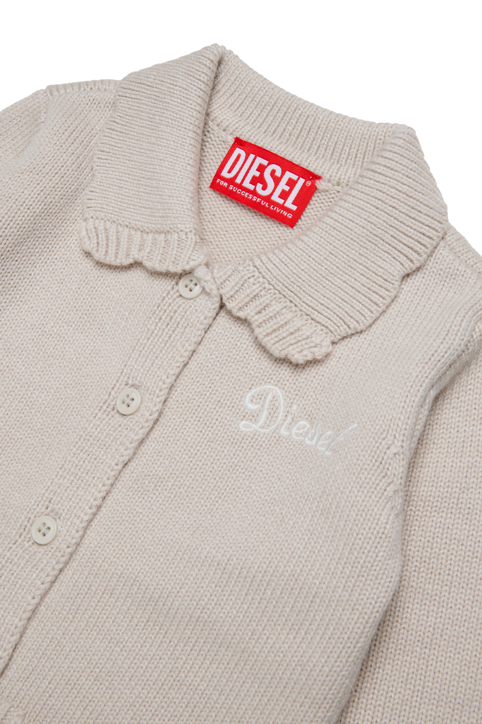 Diesel - KSCALOB, Cardigan in cachemire con colletto smerlato Donna in Bianco - 3