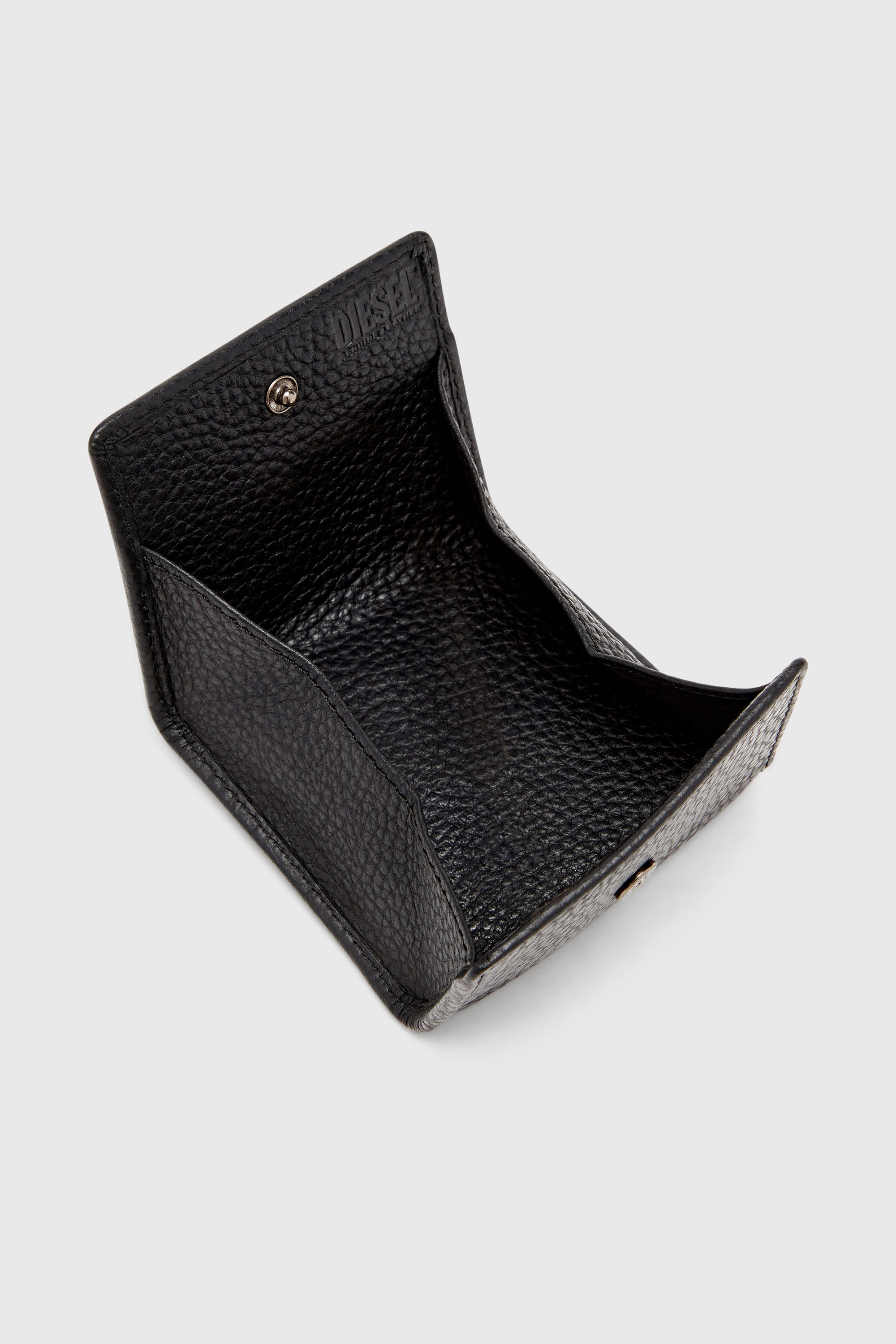 Diesel - HISSU EVO COIN CASE, Porte-monnaie en cuir grain&eacute; Homme in Noir - 3