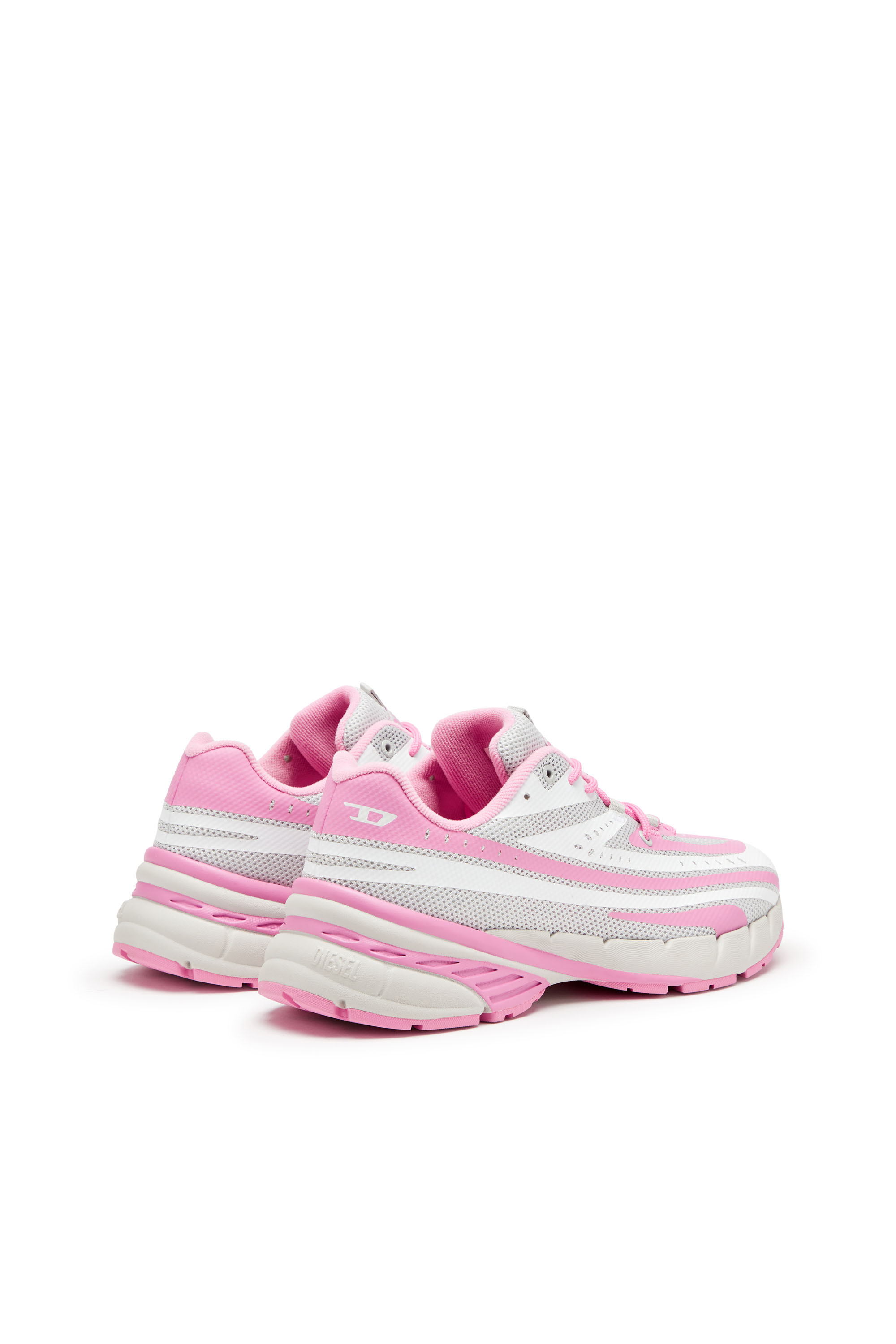 D-AIRSPEED LOW W, Rosa/Weiss Diesel - D-AIRSPEED LOW W, Damen D-Airspeed Low-Gestreifte Sneakers aus beschichtetem Mesh in Rosa/Weiss - 3