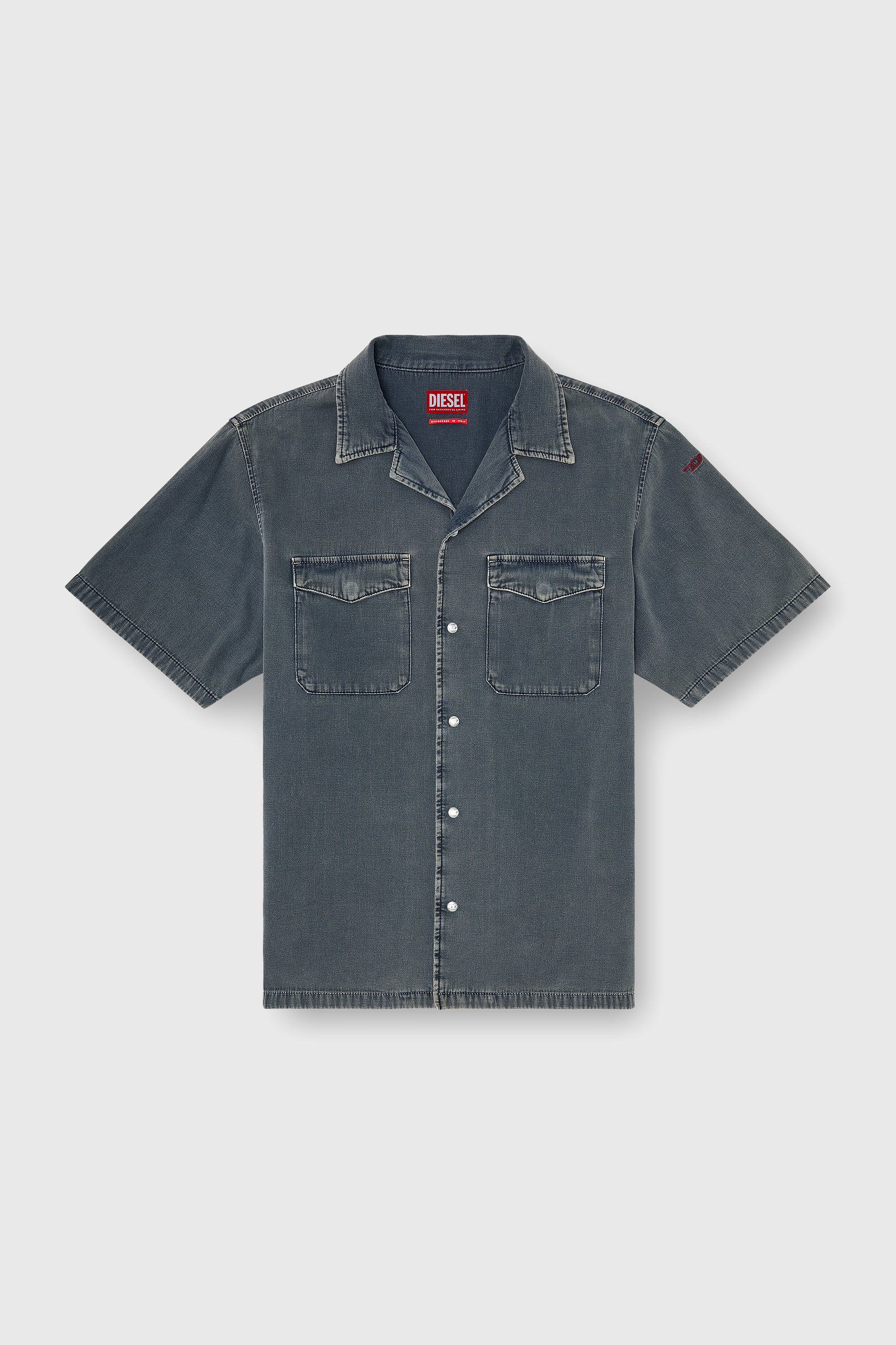 Diesel - D-NABIL-P, Camicia bowling in denim colorato Uomo in Grigio - 2