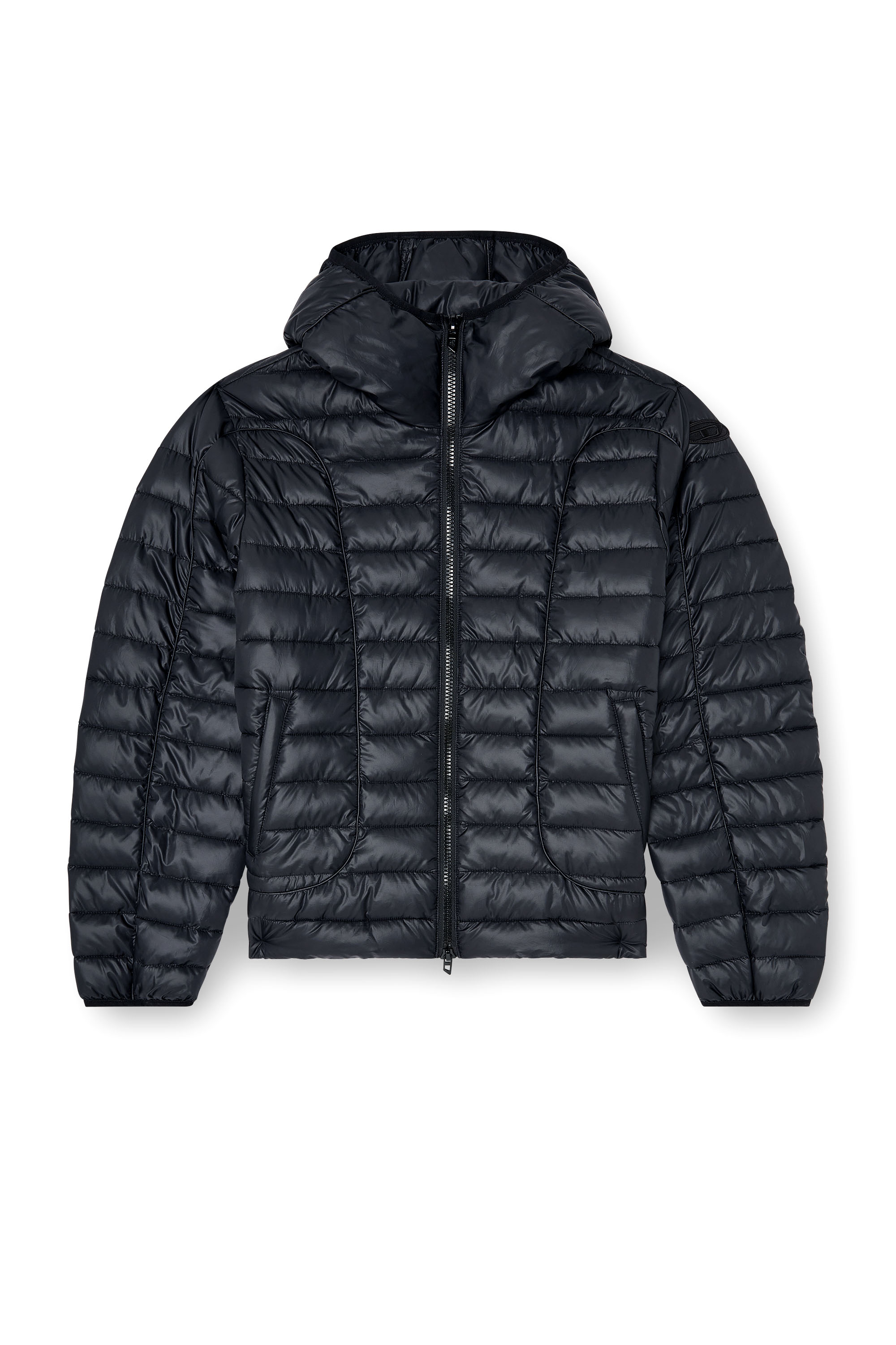 Diesel - W-STONE-WRD, Piumino con profili tono su tono Uomo in Nero - 3