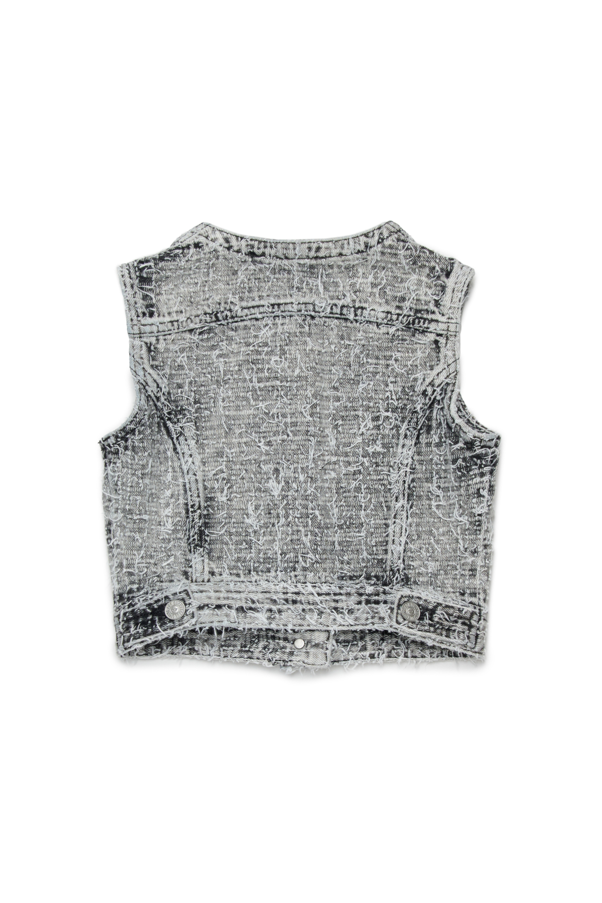Diesel - JSLIMMY-SM-J, Gilet in denim con texture sfrangiata Donna in Grigio - 2
