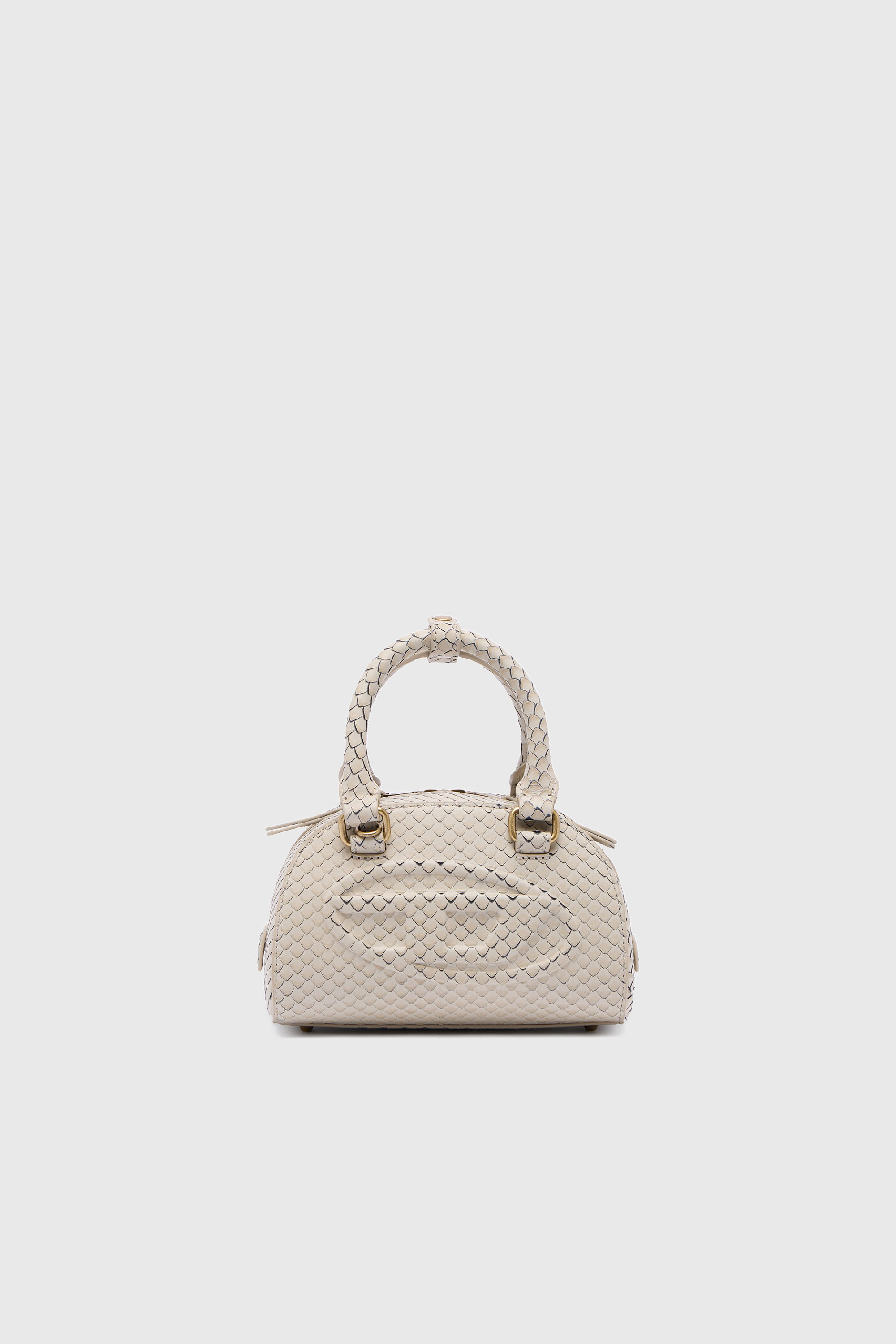 Diesel - 1DR DOME CROSSBODY, 1DR Dome-Petit sac bowling en cuir effet serpent Femme in Noir - 2